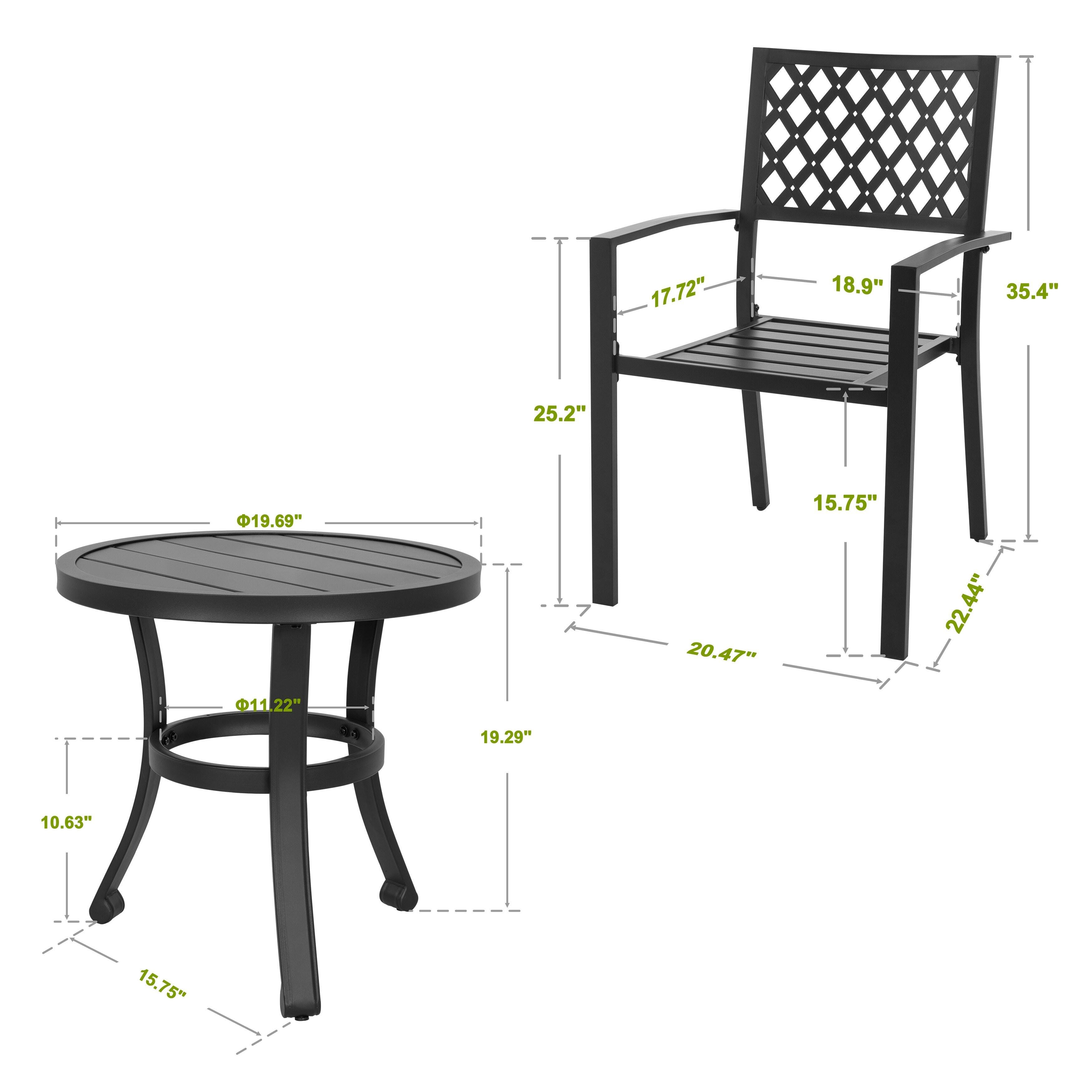 Nuu Garden Outdoor Bistro Table and 2 Chairs, , large
