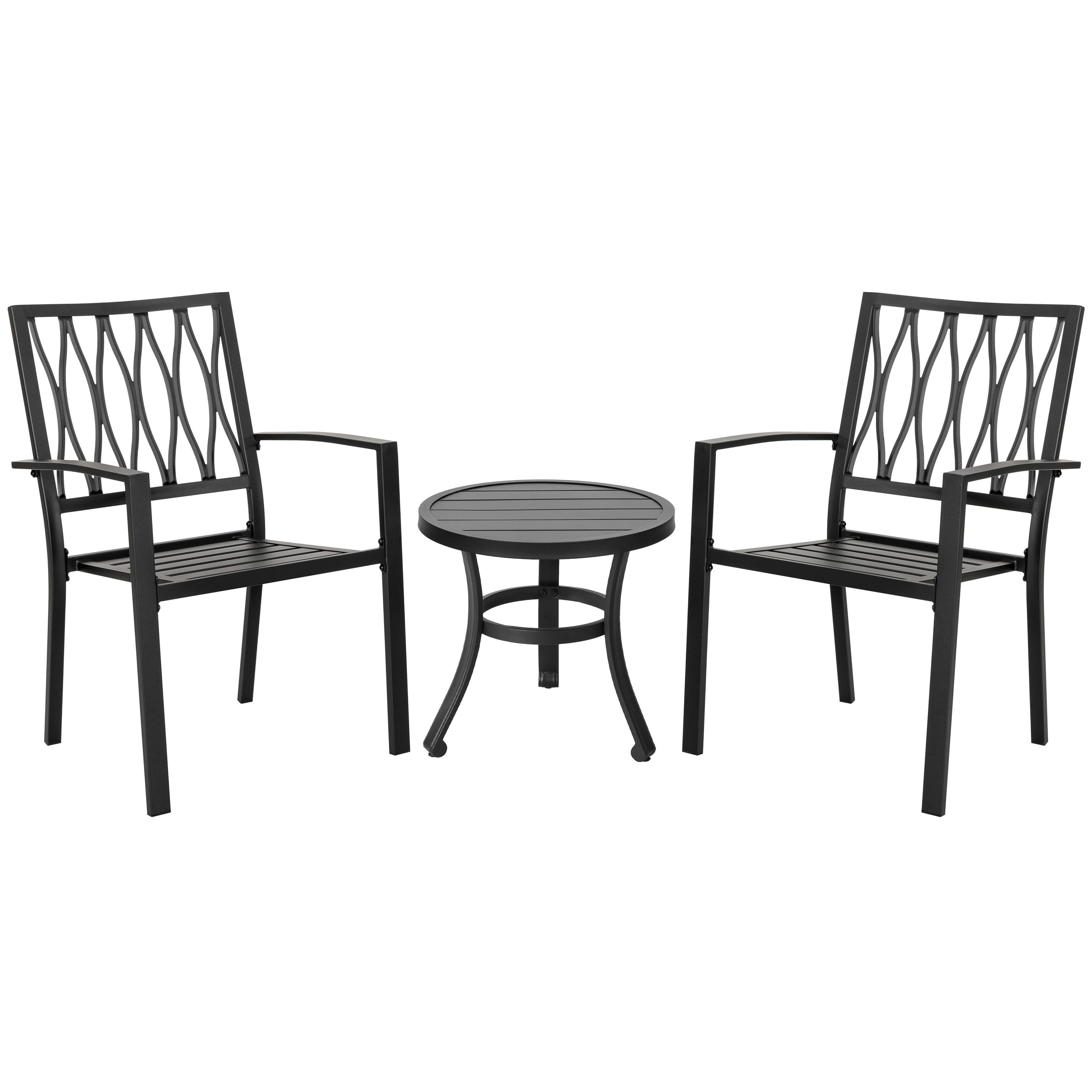 Nuu Garden Outdoor Bistro Table with 2 Chairs, , large