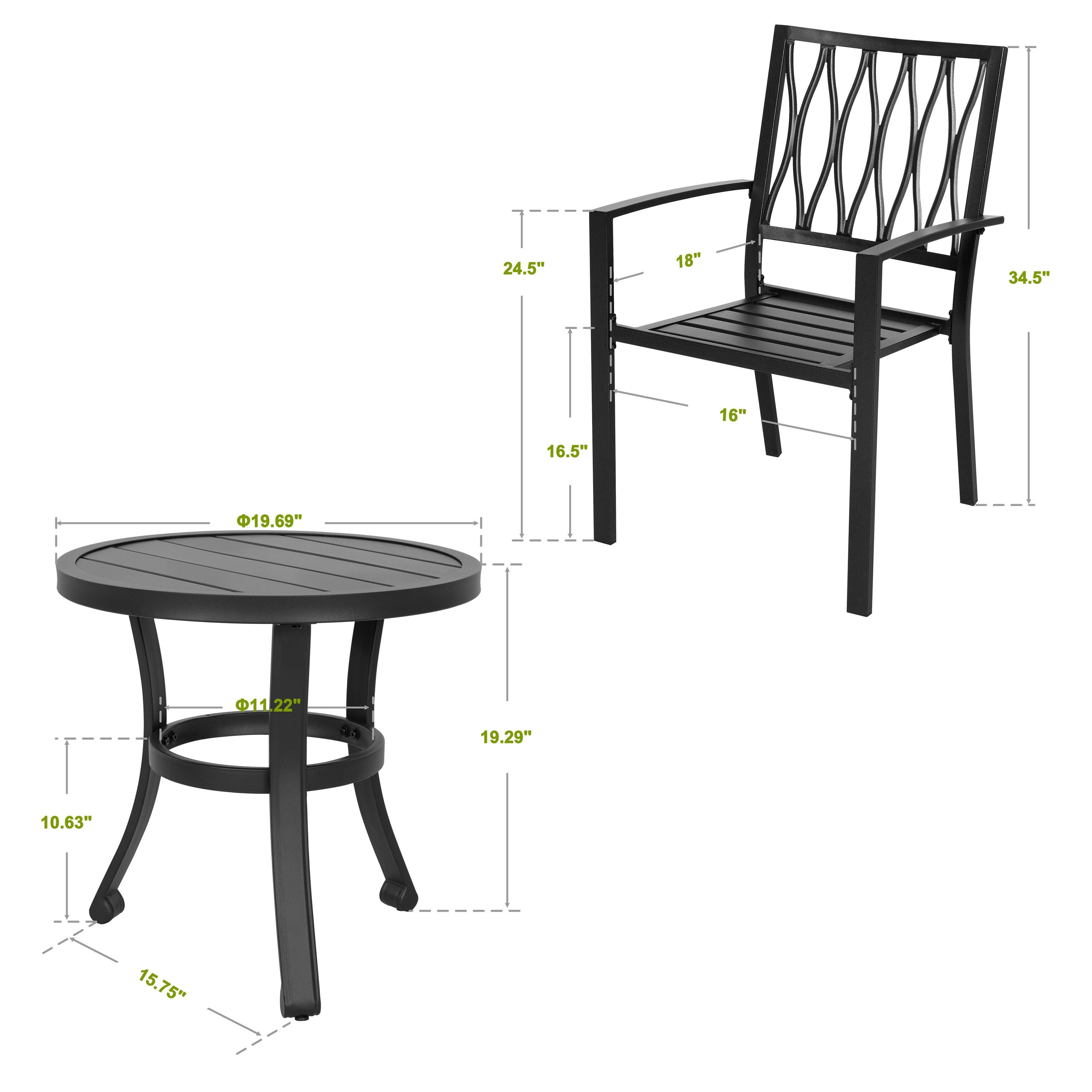 Nuu Garden Outdoor Bistro Table with 2 Chairs, , large