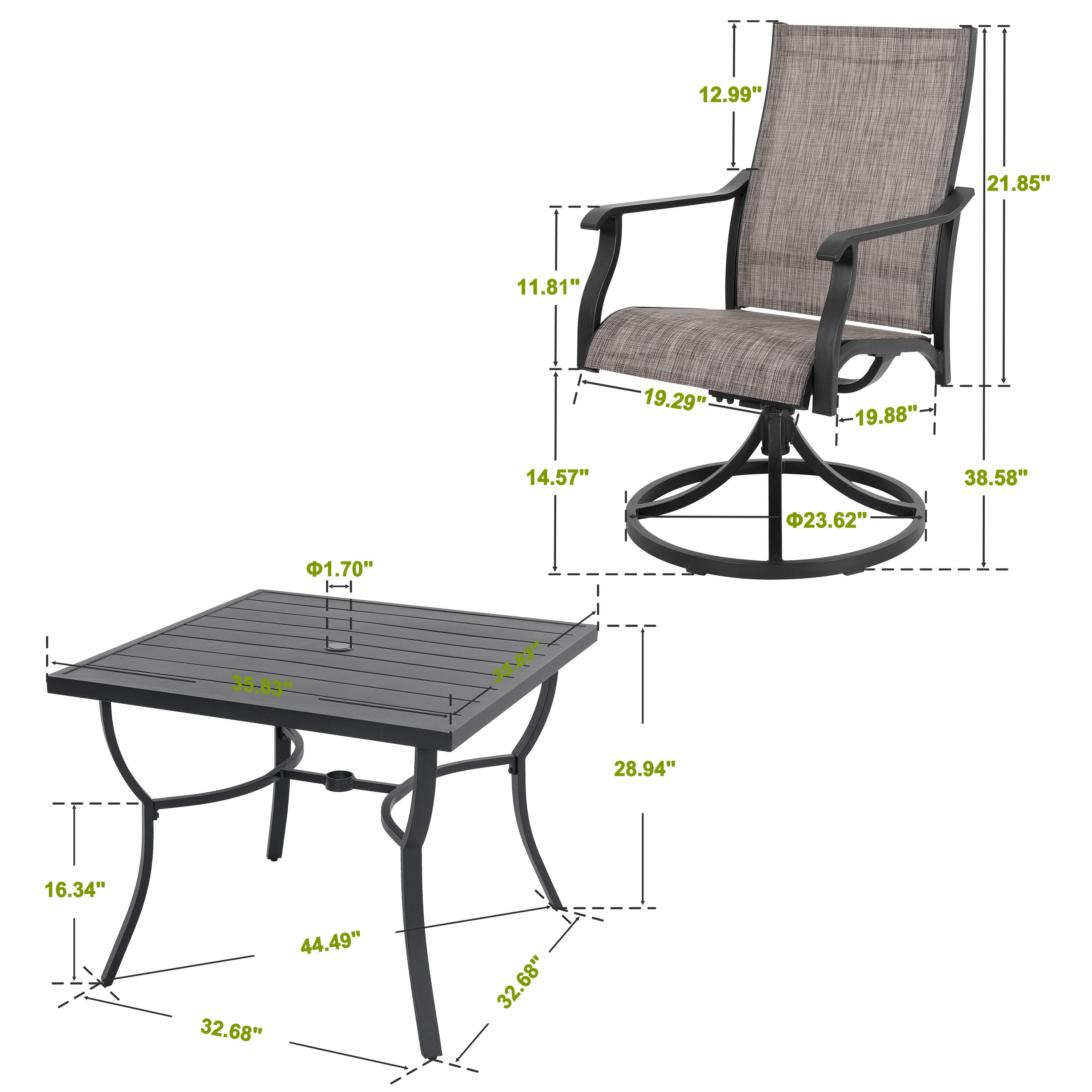 Nuu Garden Outdoor Dining Table and 4 Chairs, , large