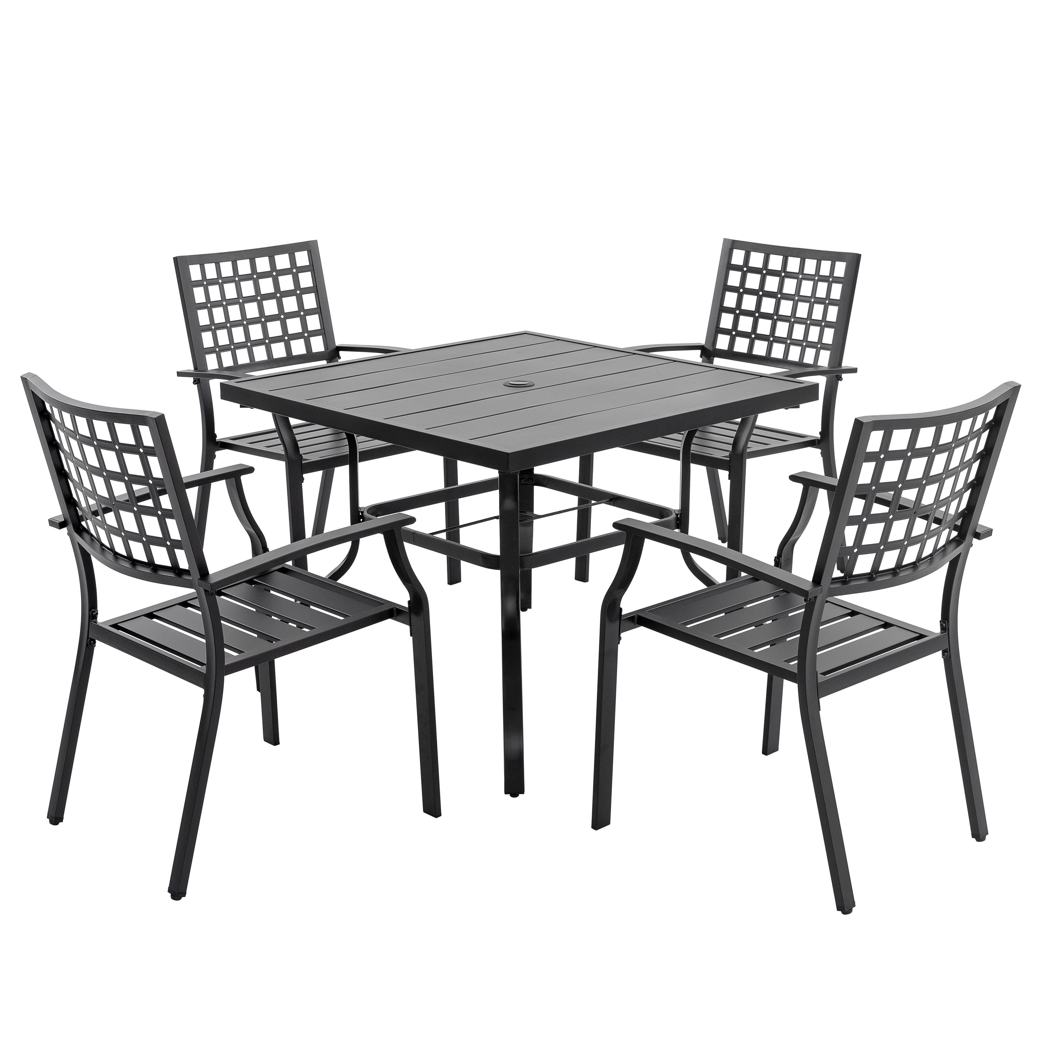 Nuu Garden Outdoor Dining Table with 4 Chairs, , large