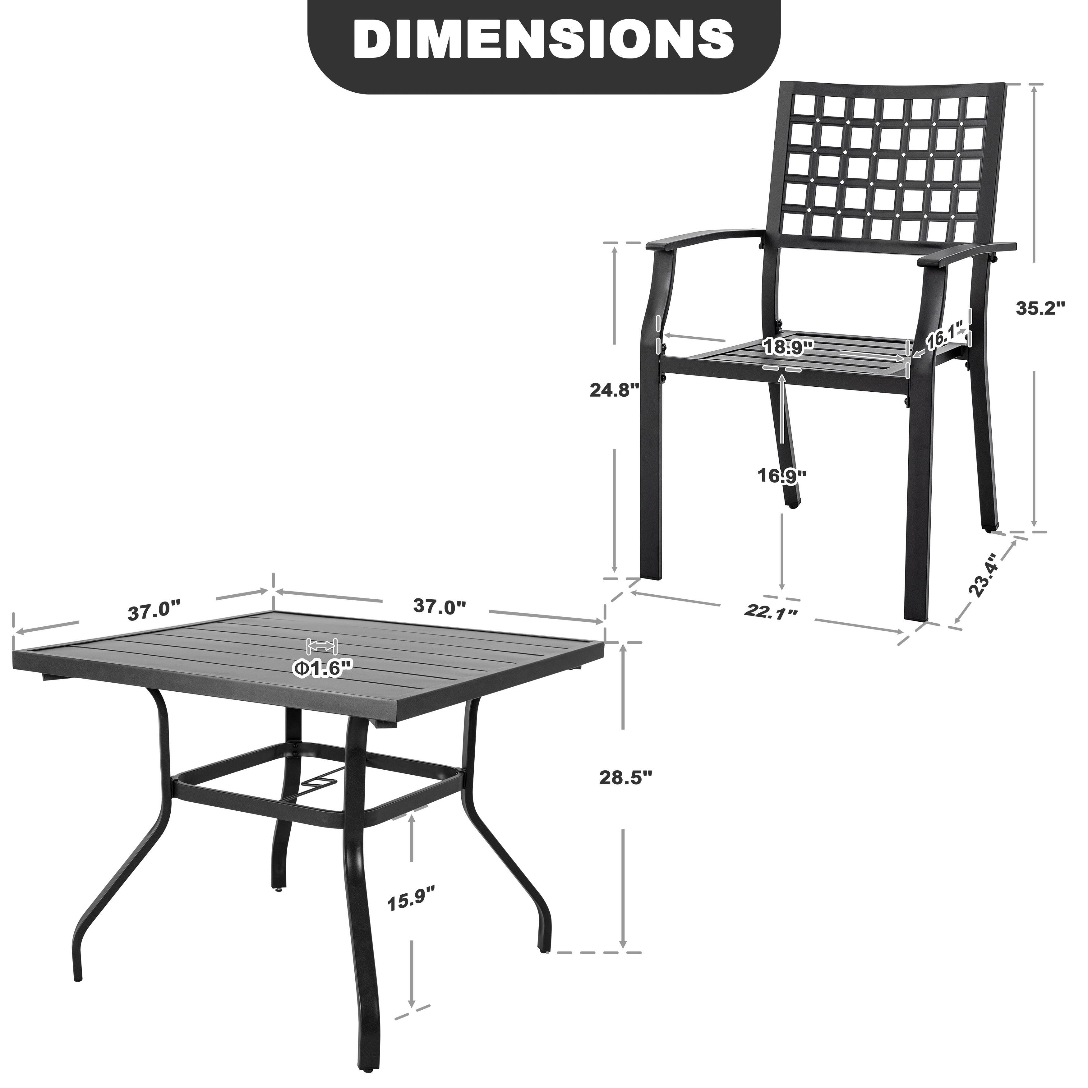 Nuu Garden Outdoor Dining Table with 4 Chairs, , large