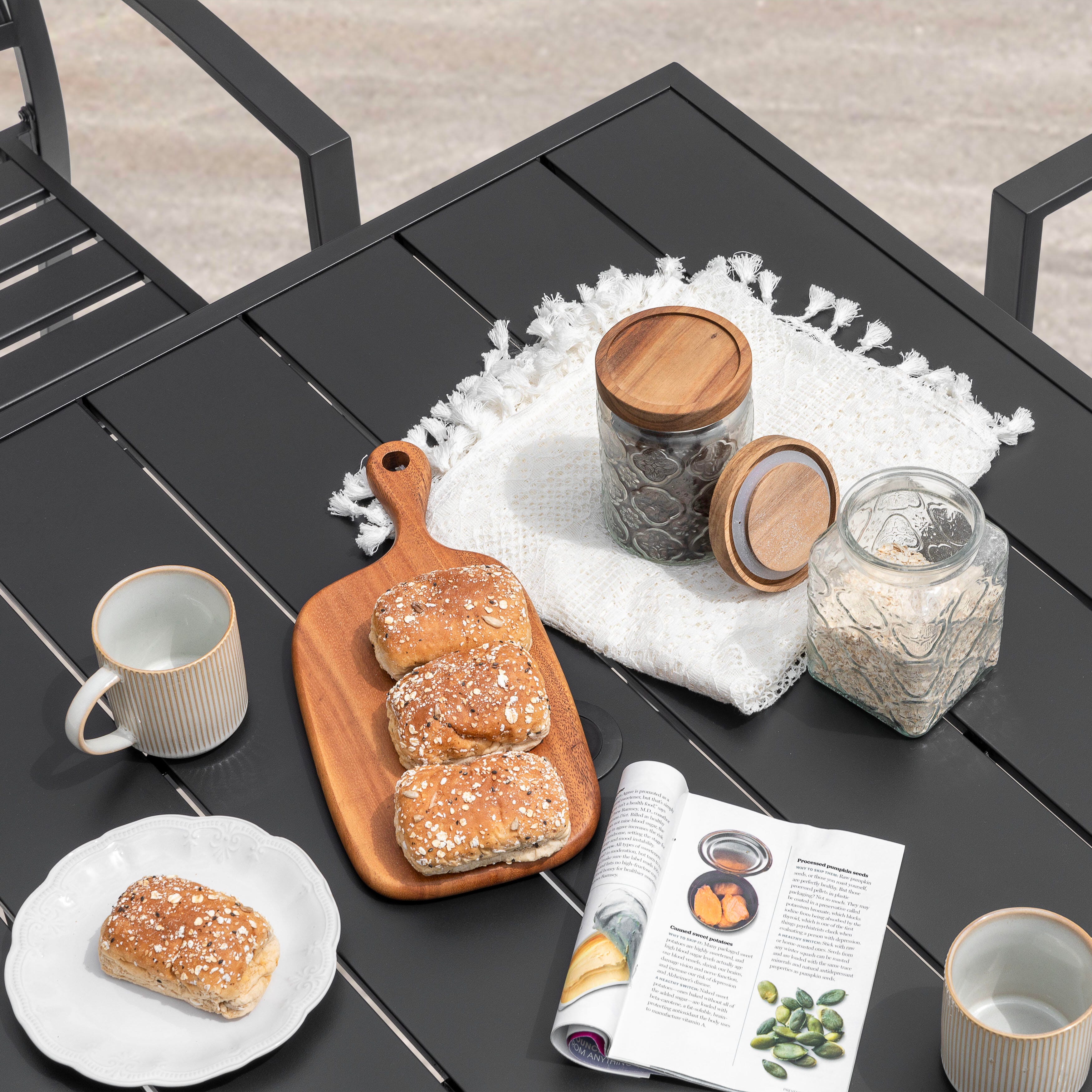 Nuu Garden Outdoor Square Dining Table and 4 Chairs, , large