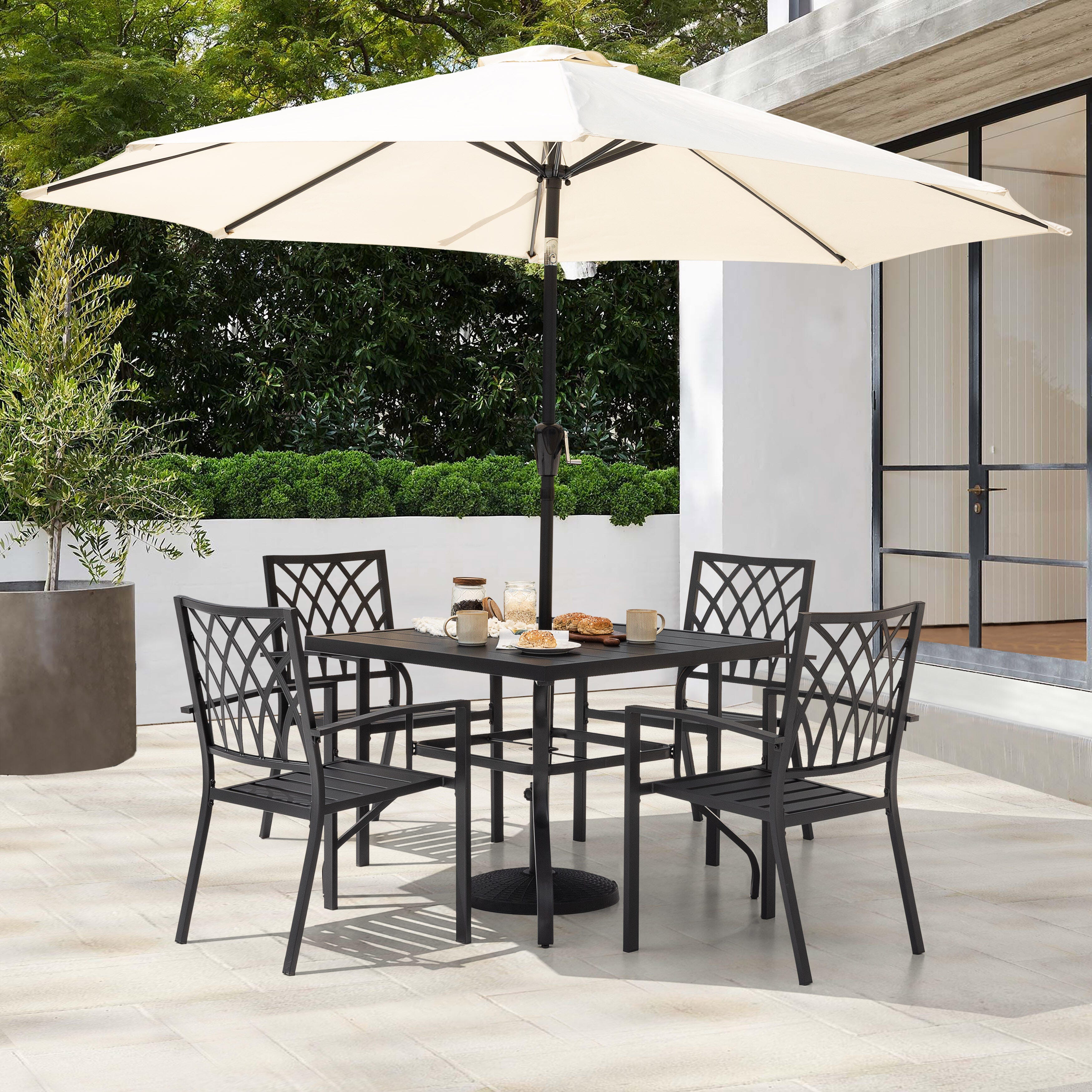 Nuu Garden Outdoor Square Dining Table and 4 Chairs, , large
