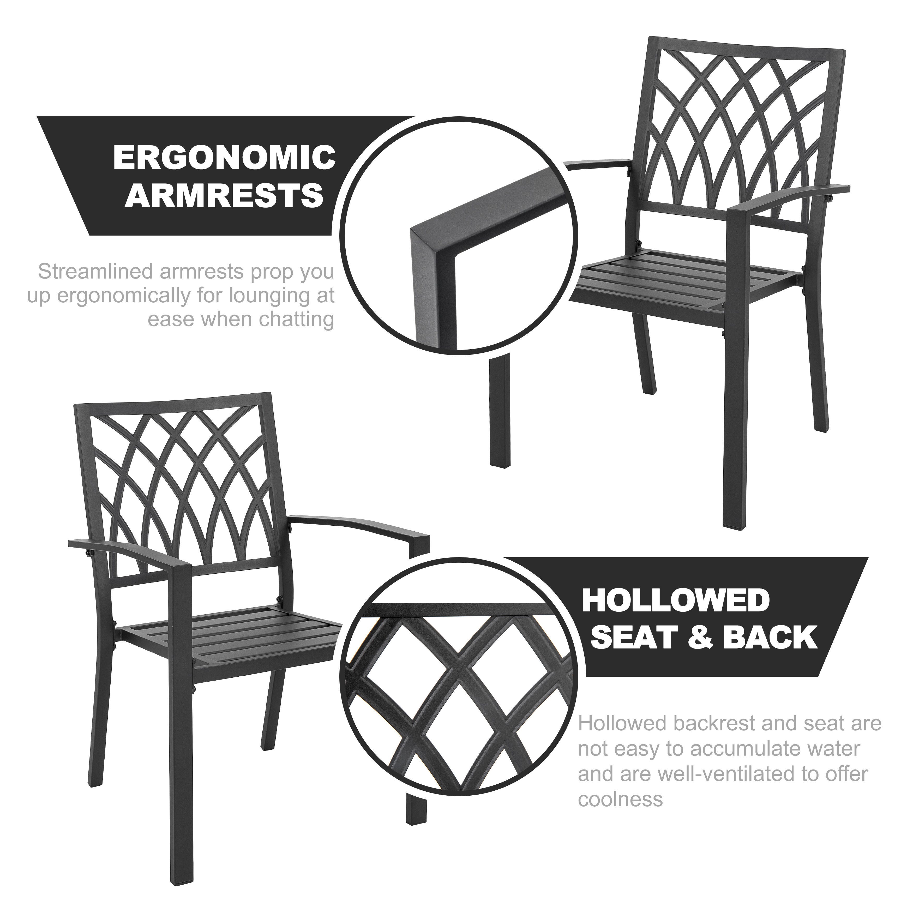 Nuu Garden Outdoor Square Dining Table and 4 Chairs, , large