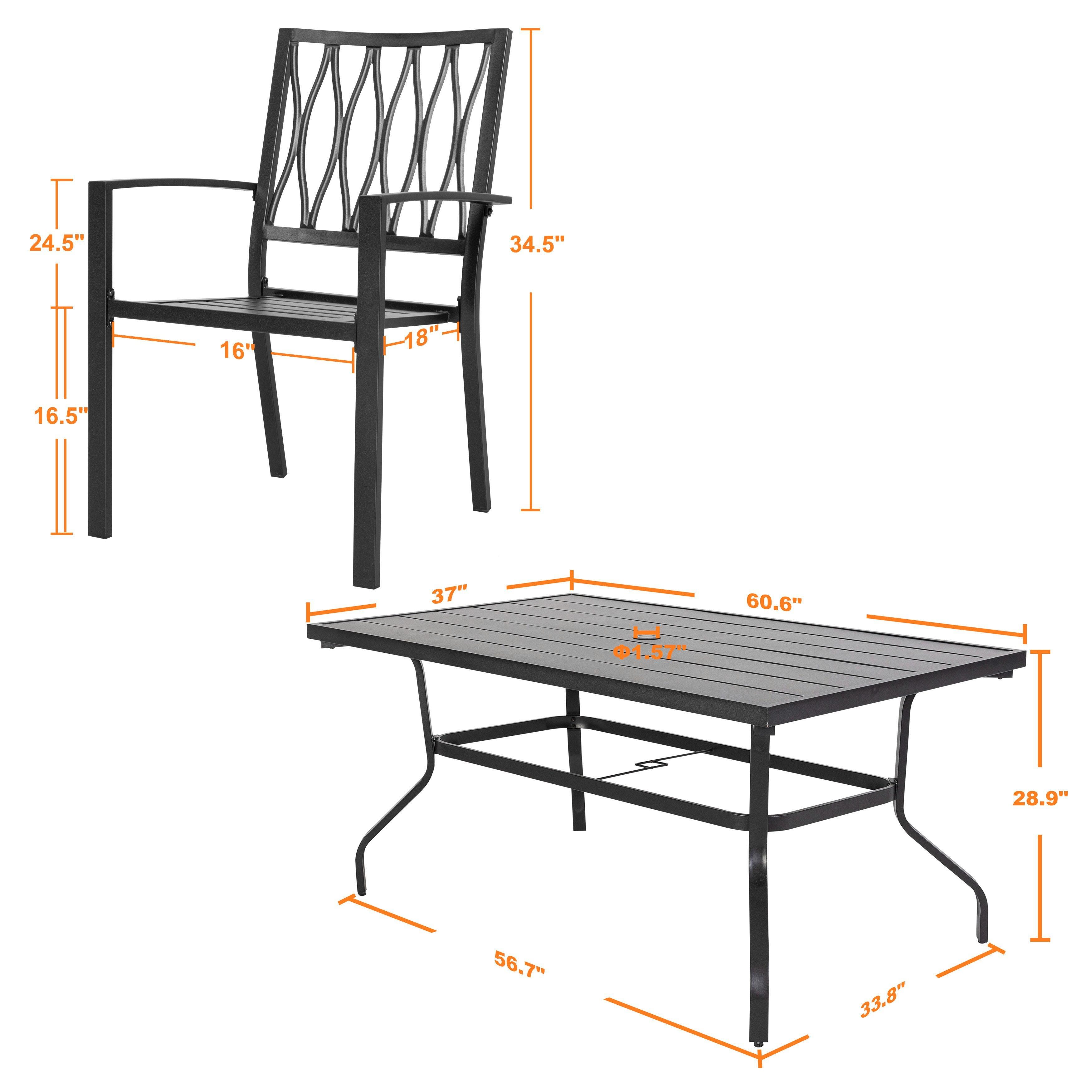 Nuu Garden Outdoor Dining Table and 6 Chairs, , large