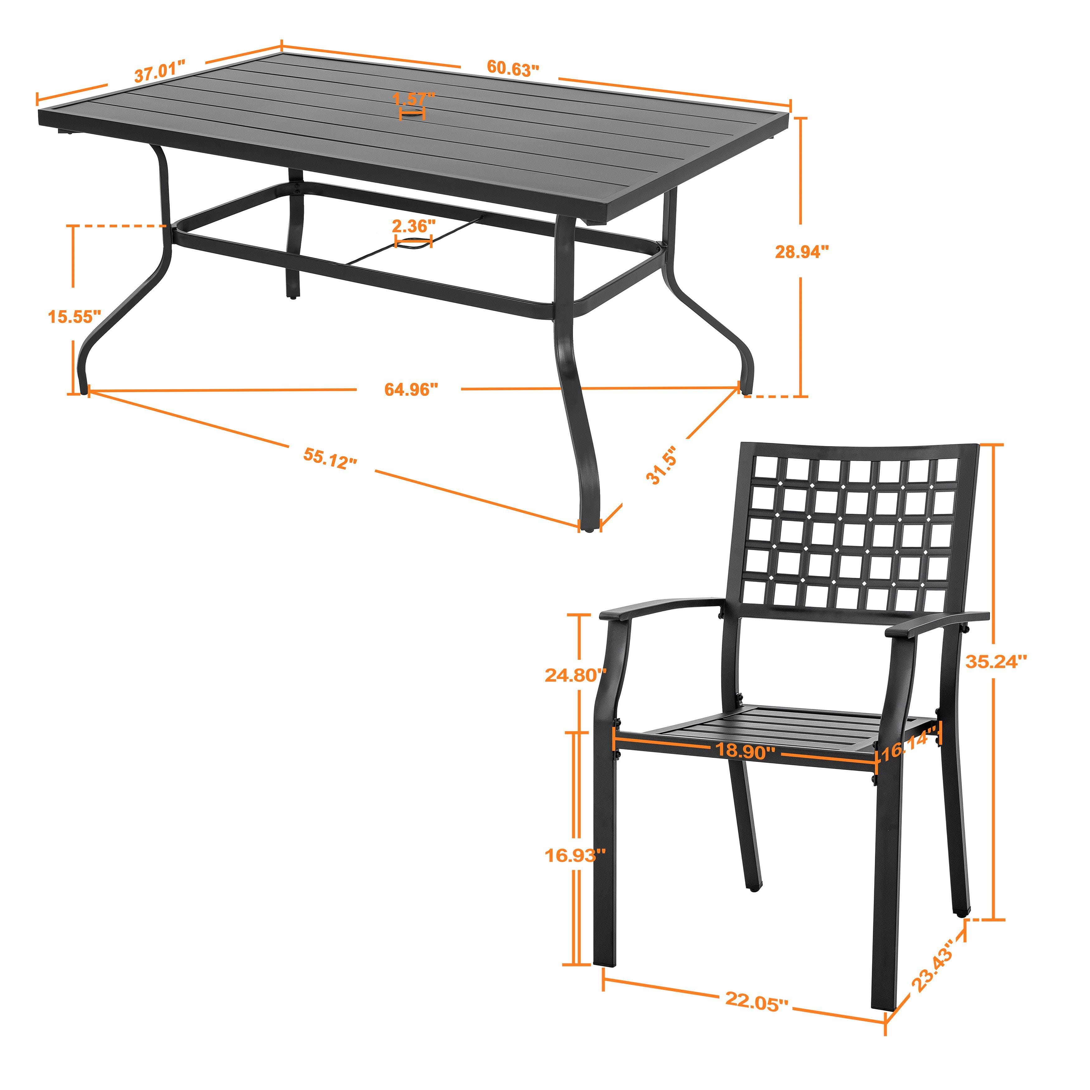 Nuu Garden Outdoor Dining Table with 6 Chairs, , large
