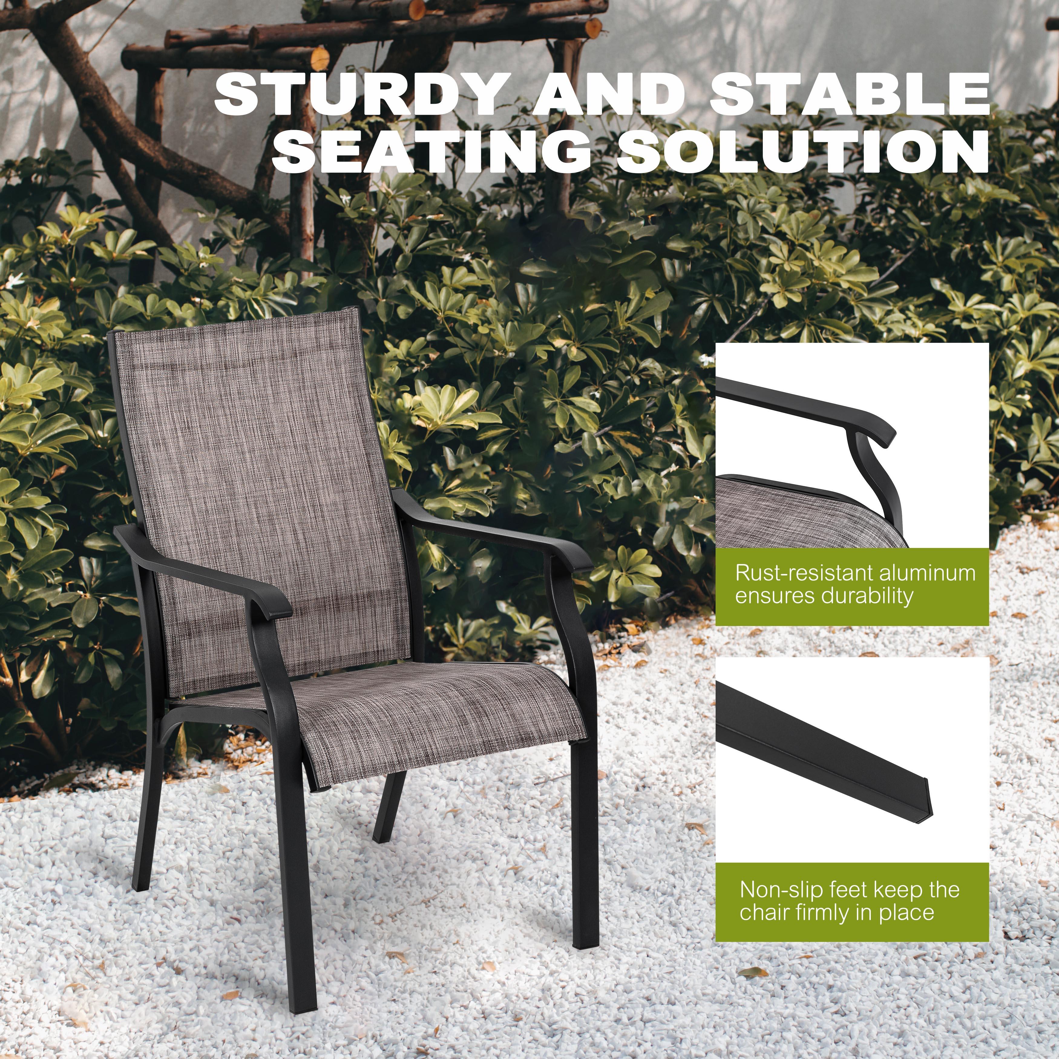 Nuu Garden Outdoor Dining Table and 6 Textilene Chairs, , large