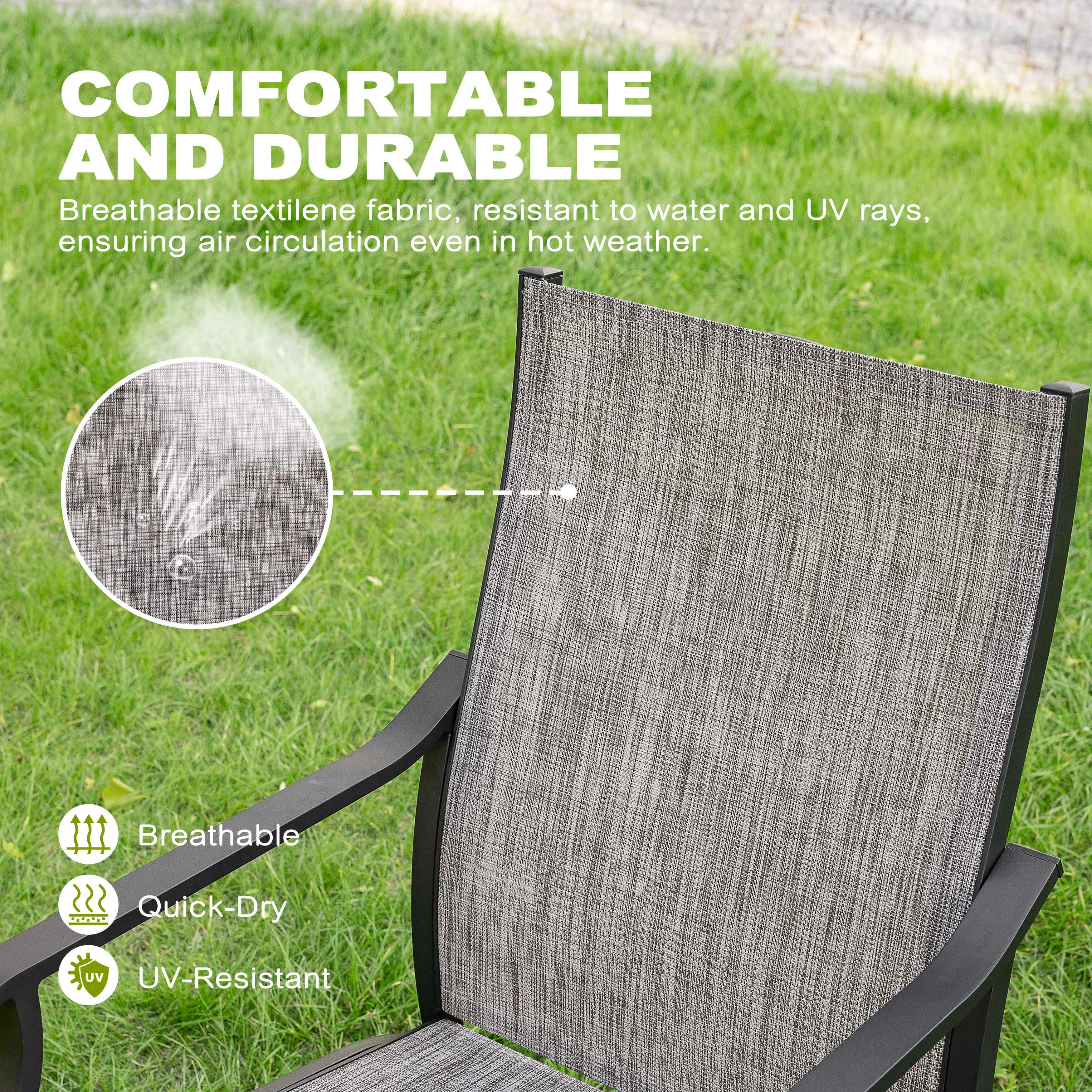 Nuu Garden Outdoor Dining Table with umbrella hole and 6 Chairs, , large