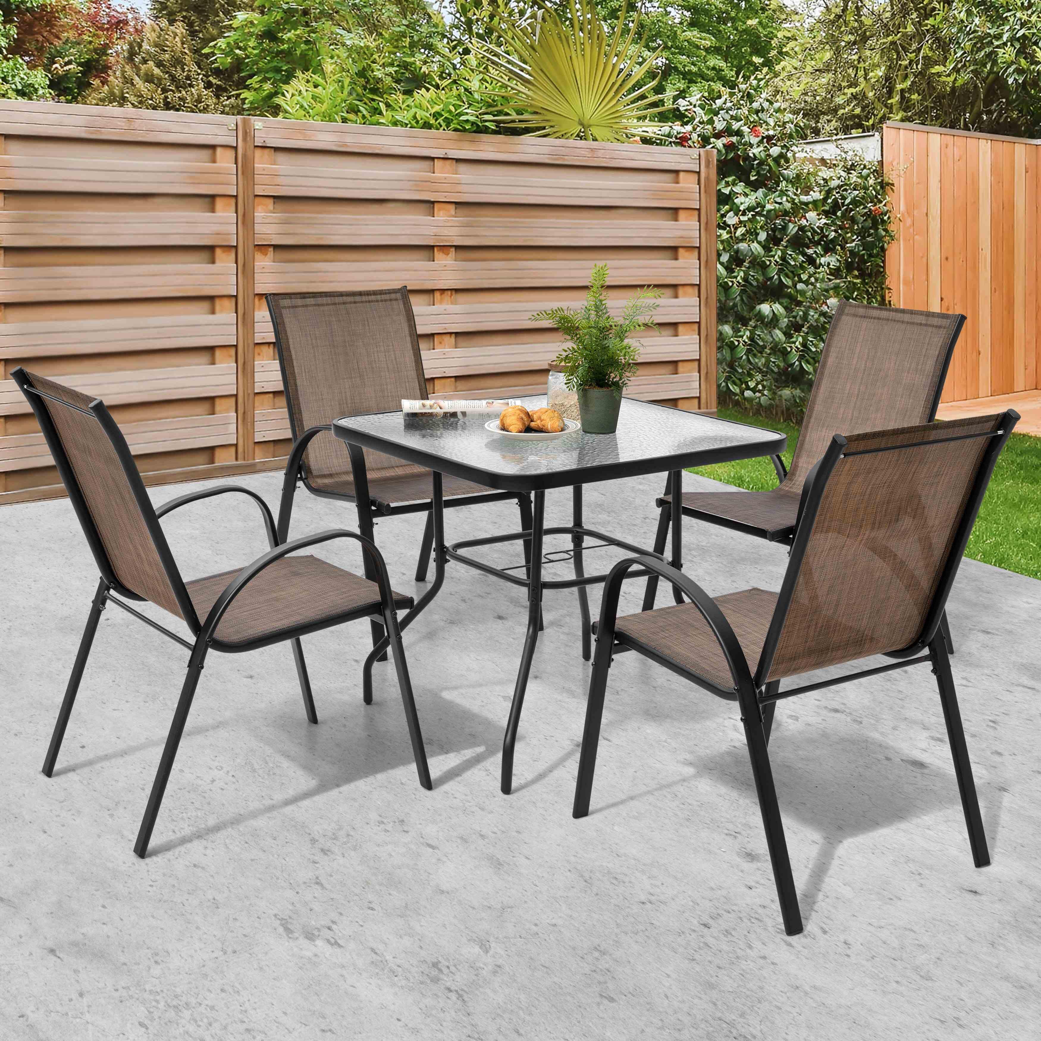 Nuu Garden Outdoor Dining Table and 4 Chairs, , large