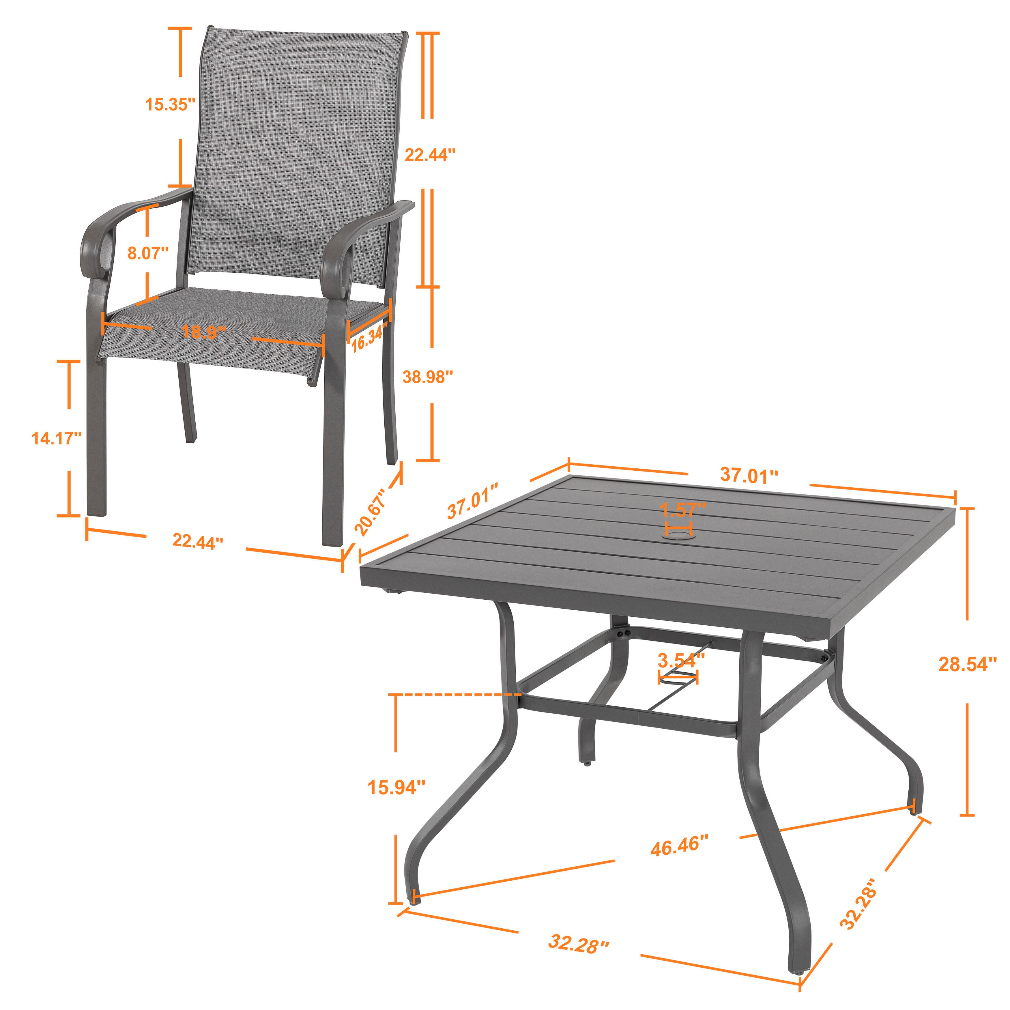 Nuu Garden Outdoor Square Dining Table and 4 Chairs, , large