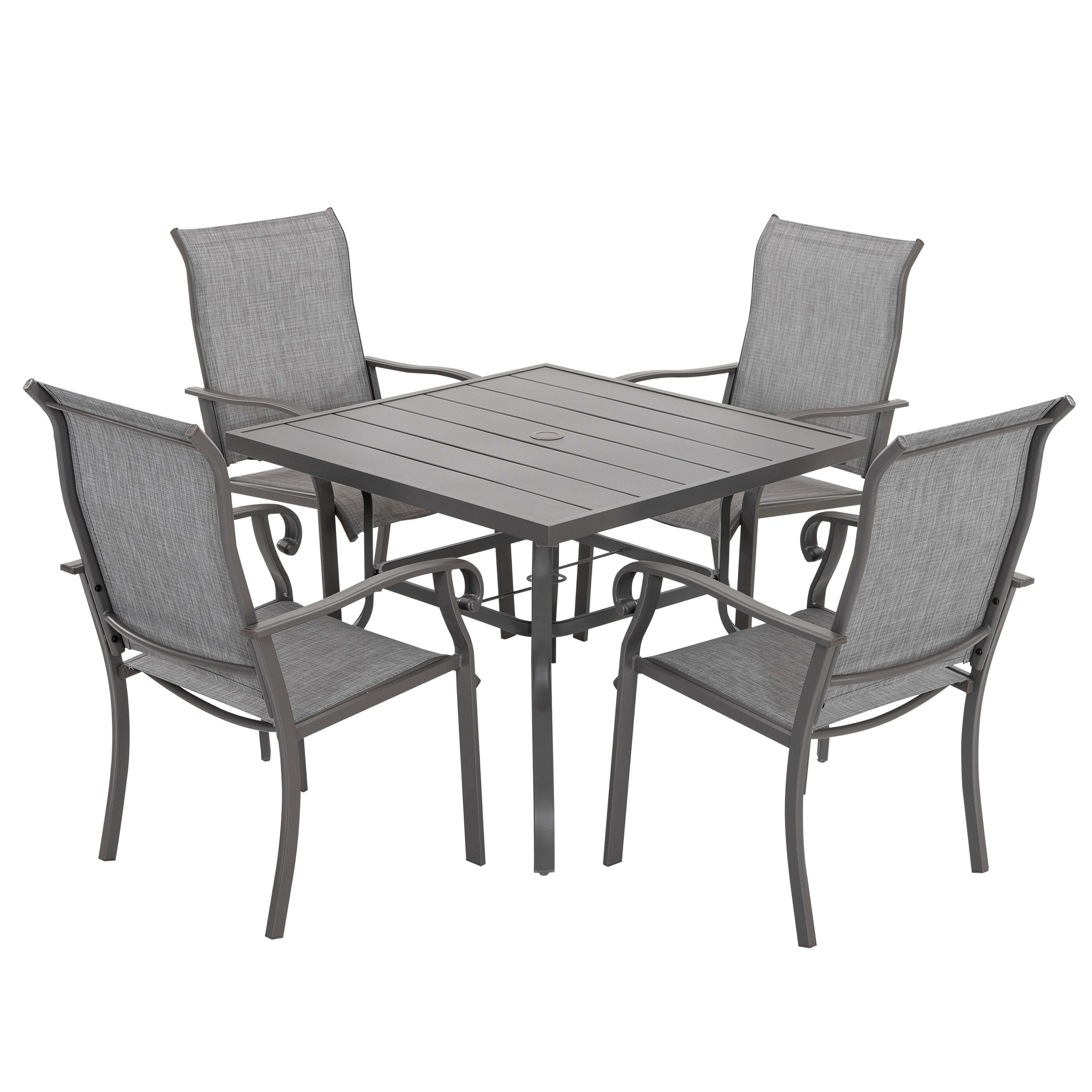 Nuu Garden Outdoor Square Dining Table and 4 Chairs, , large