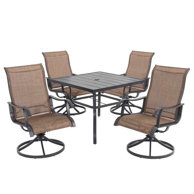 Nuu Garden Outdoor Dining Table with 4 Swivel Chairs