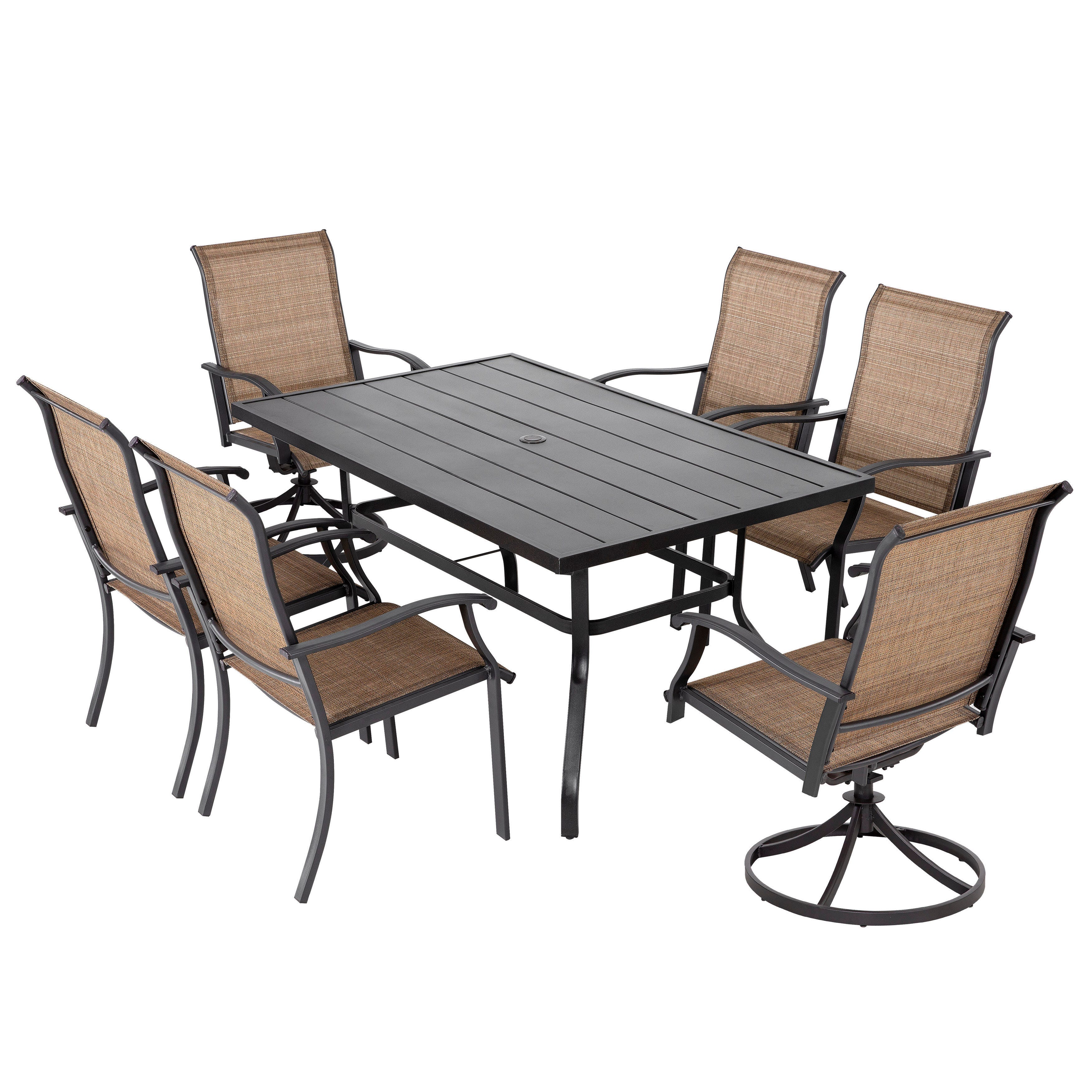 Nuu Garden Outdoor Dining Table with 6 Chairs, , large
