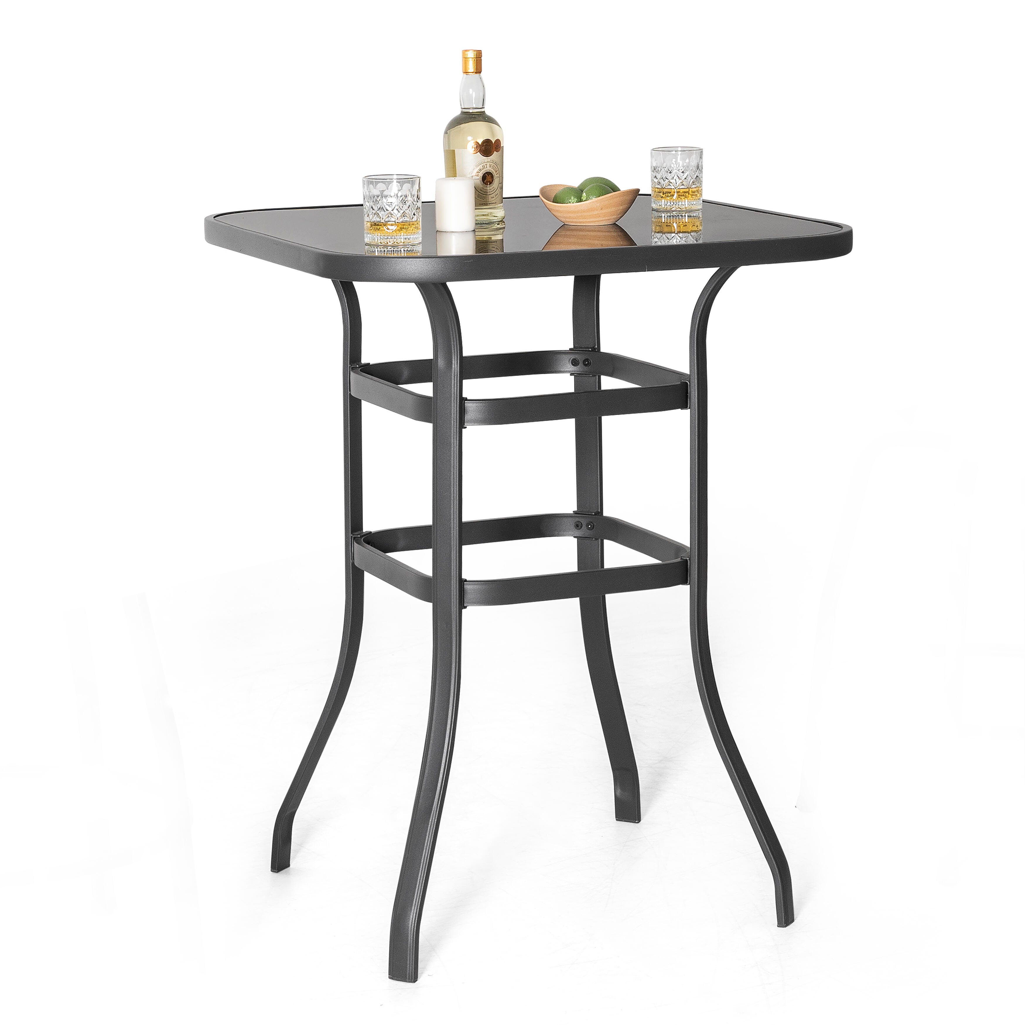Nuu Garden Outdoor Bar Table with 2 Textilene Bar Stools, , large