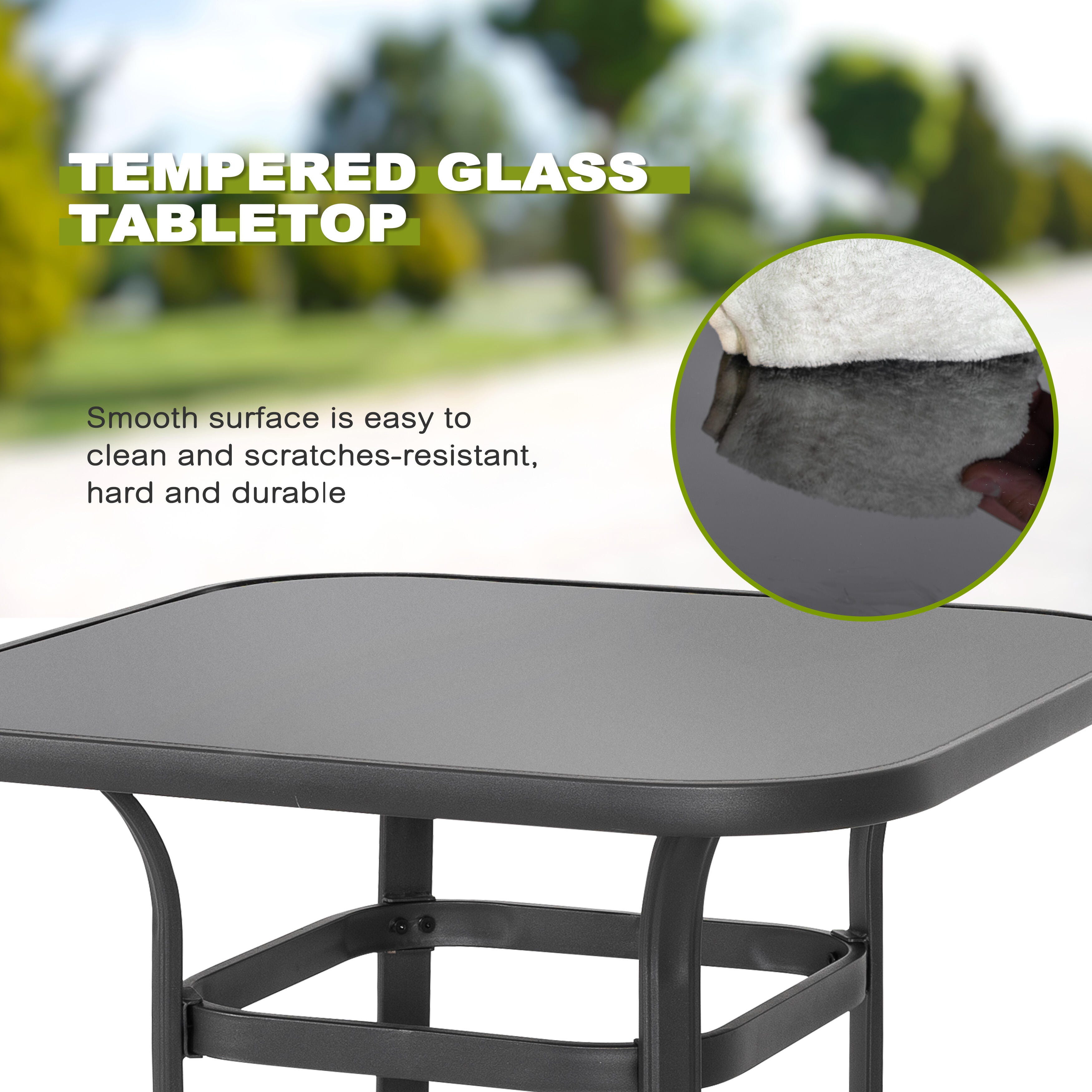 Nuu Garden Outdoor Bar Table with 2 Textilene Bar Stools, , large