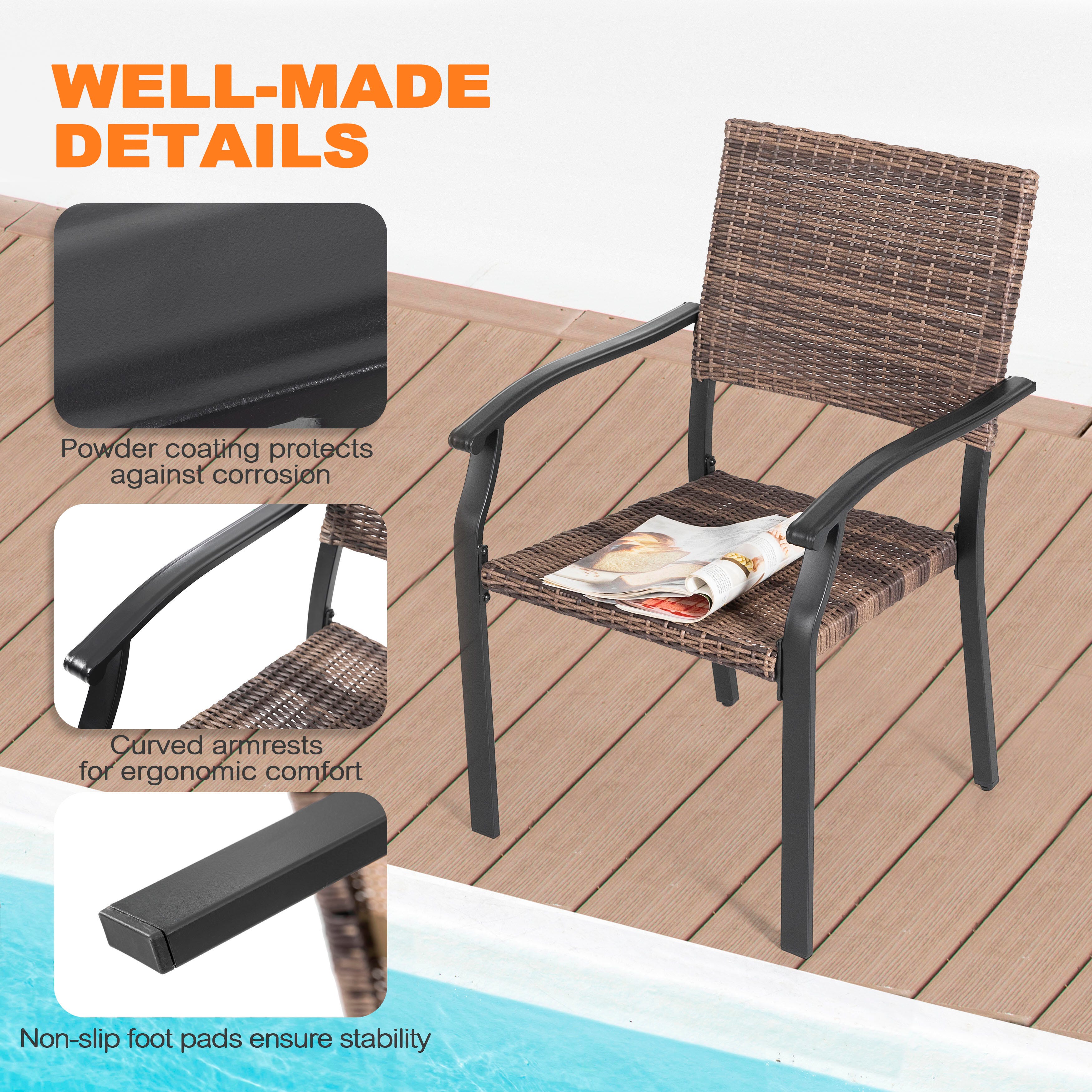 Nuu Garden Outdoor Bistro Table and 2 Chairs, , large