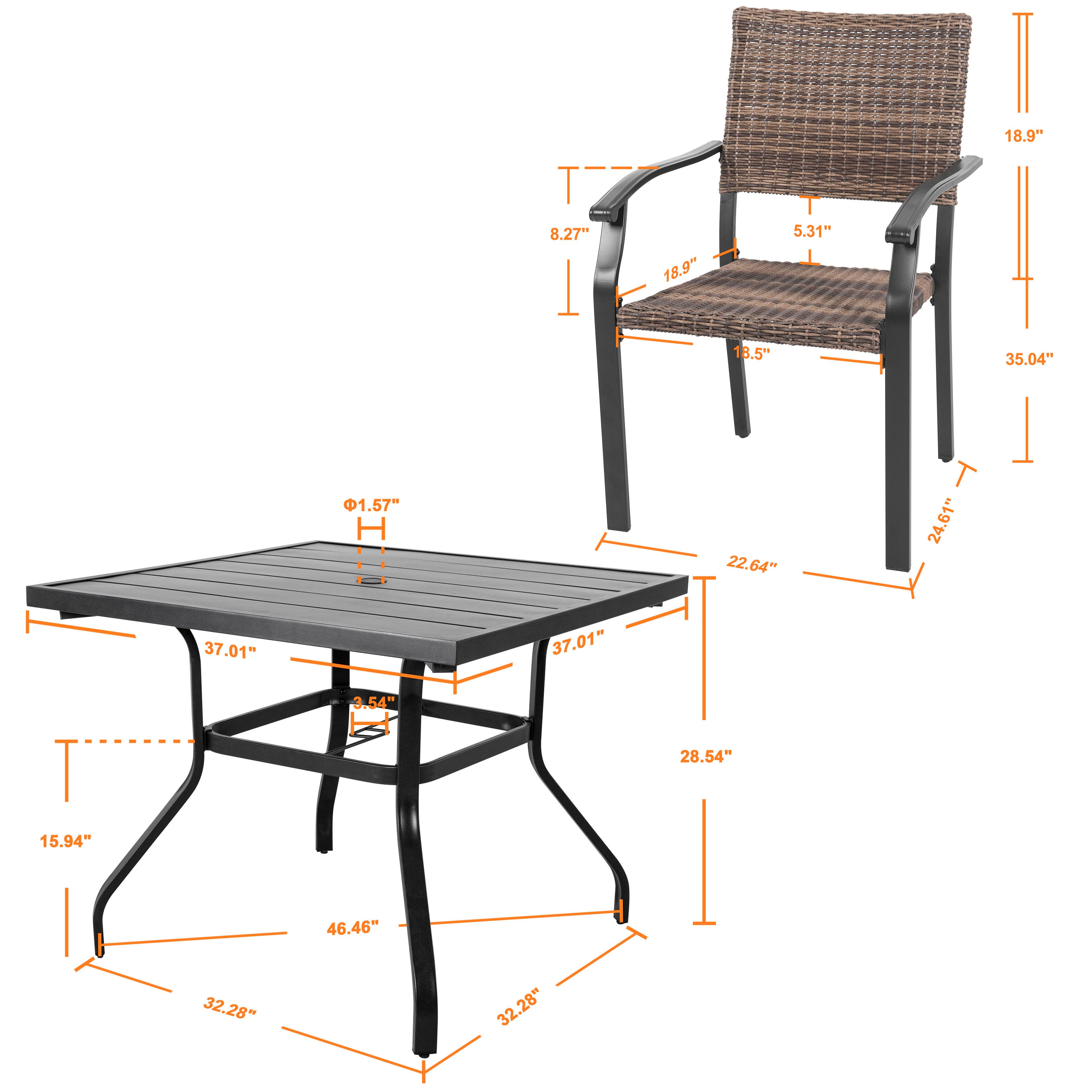 Nuu Garden Outdoor Dining Table and 4 Chairs, , large