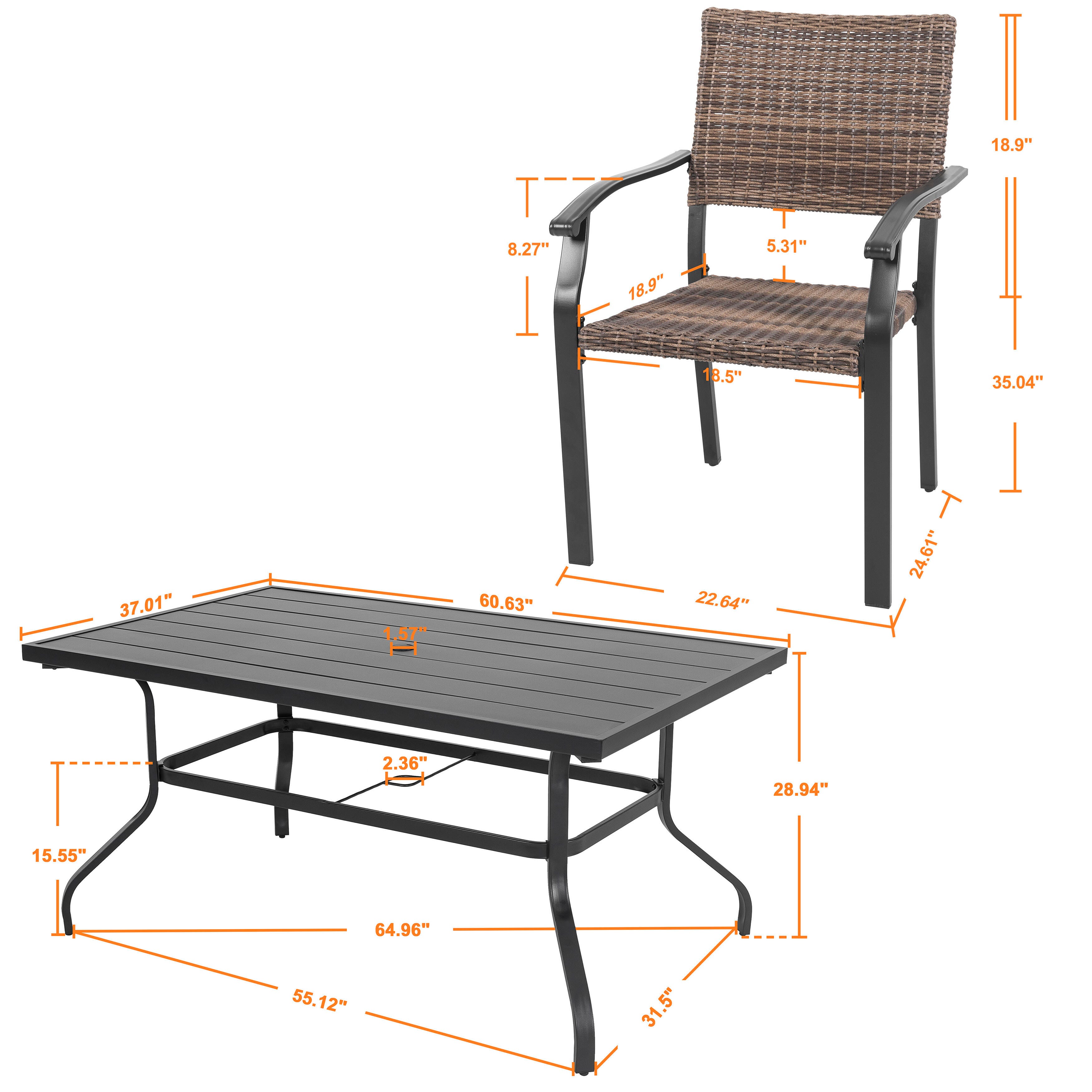 Nuu Garden Outdoor Dining Table and 6 Chairs, , large