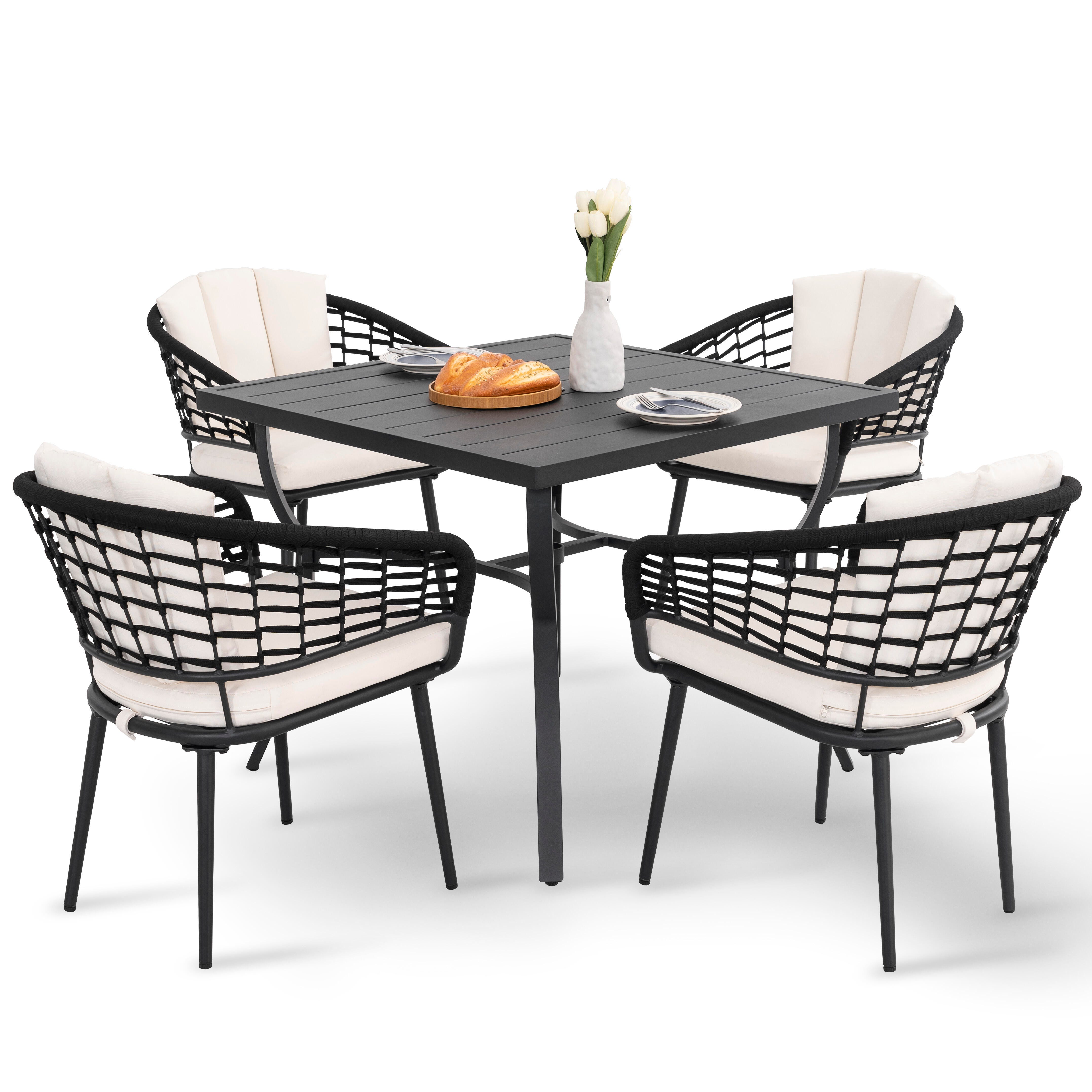 Nuu Garden Outdoor Dining Table with 4 Chairs, , large