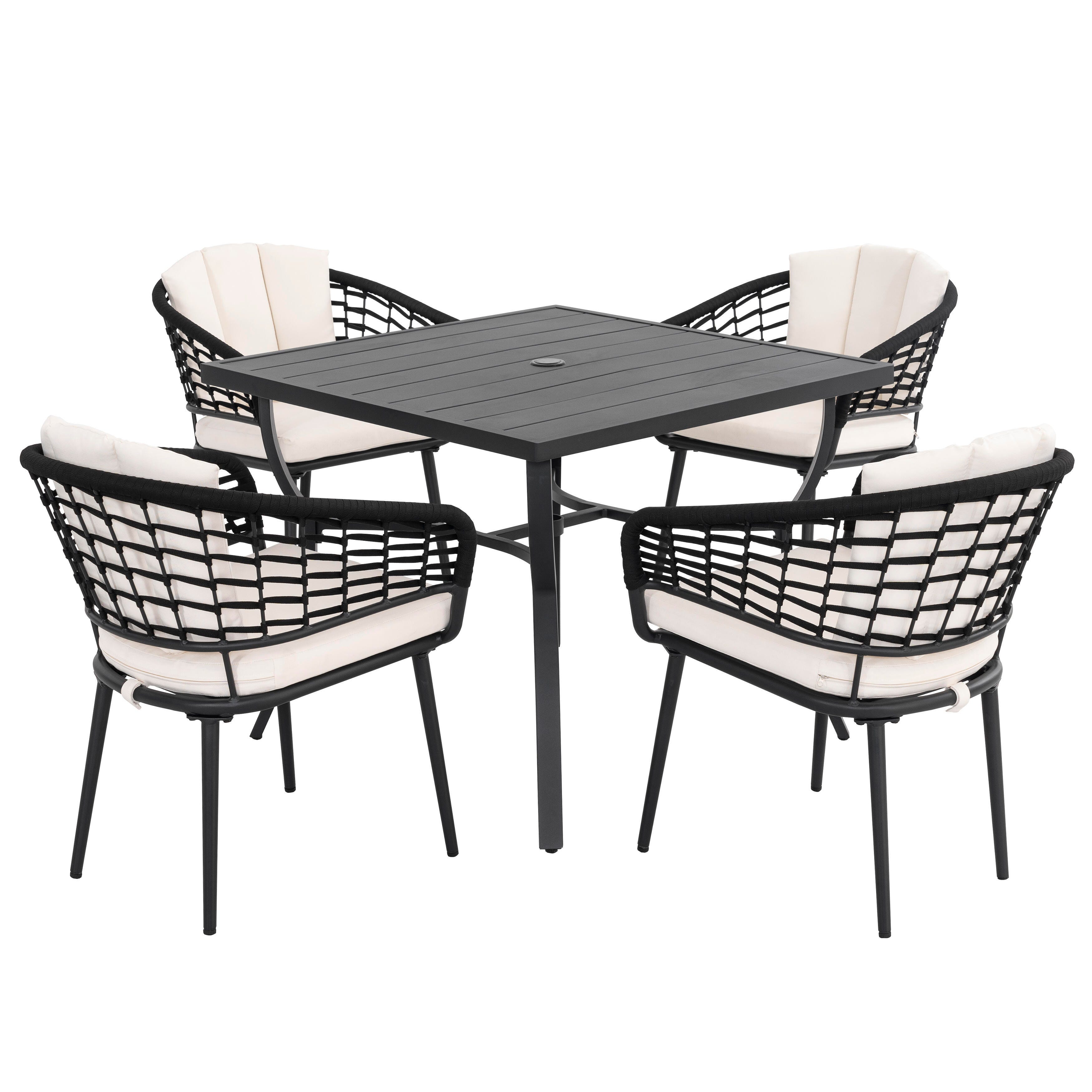 Nuu Garden Outdoor Dining Table with 4 Chairs, , large