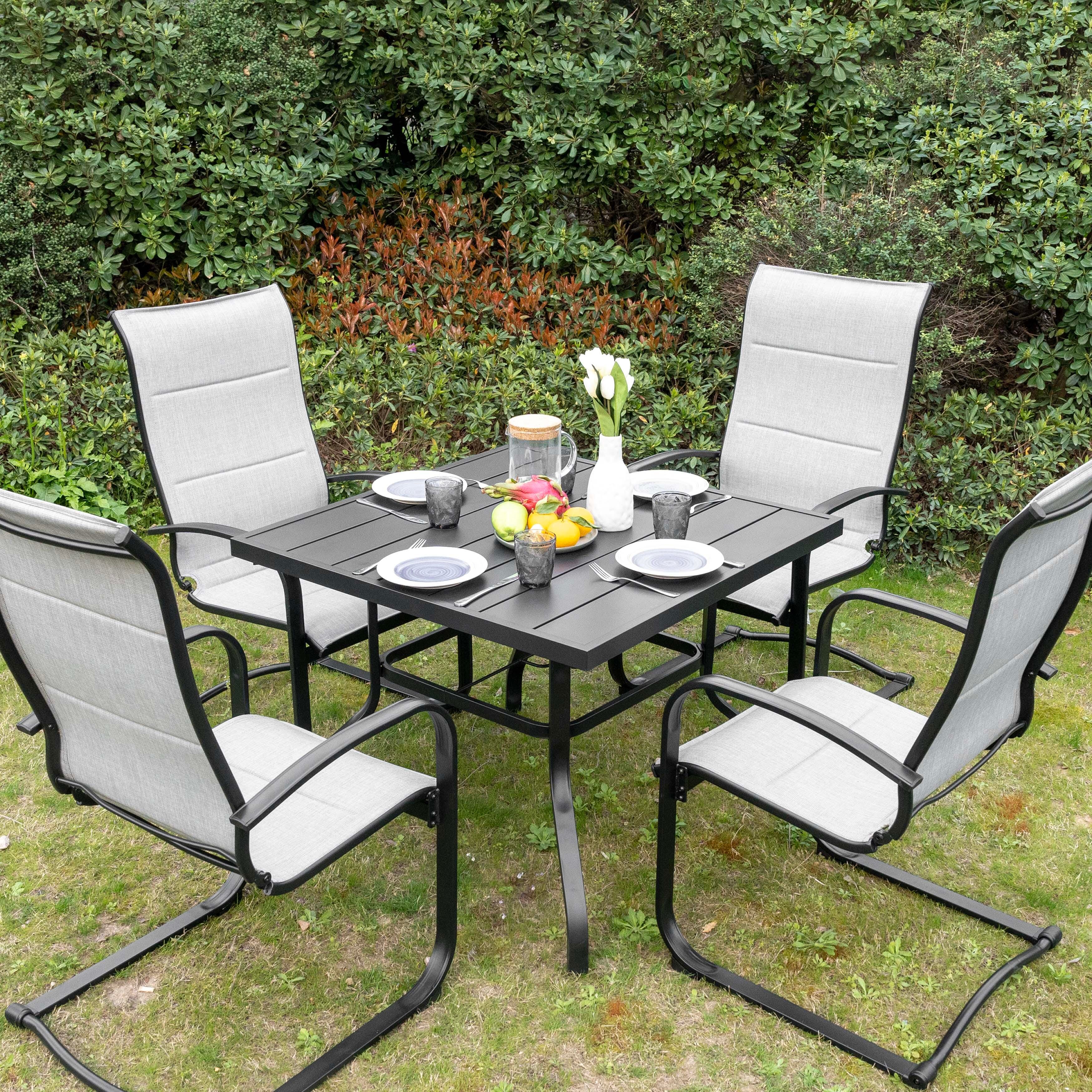 Nuu Garden Outdoor Modular Dining Table and 4 Chairs, , large