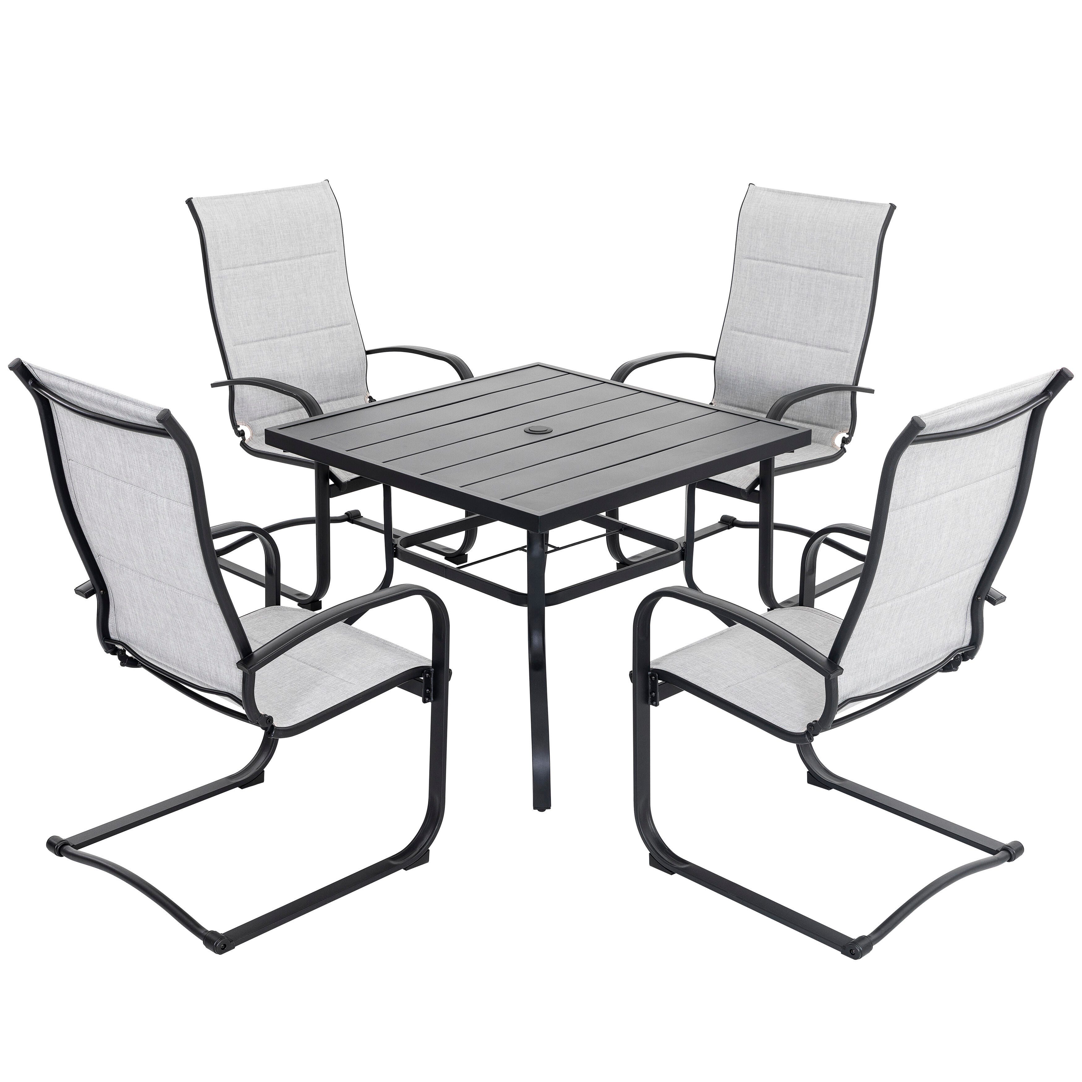 Nuu Garden Outdoor Modular Dining Table and 4 Chairs, , large