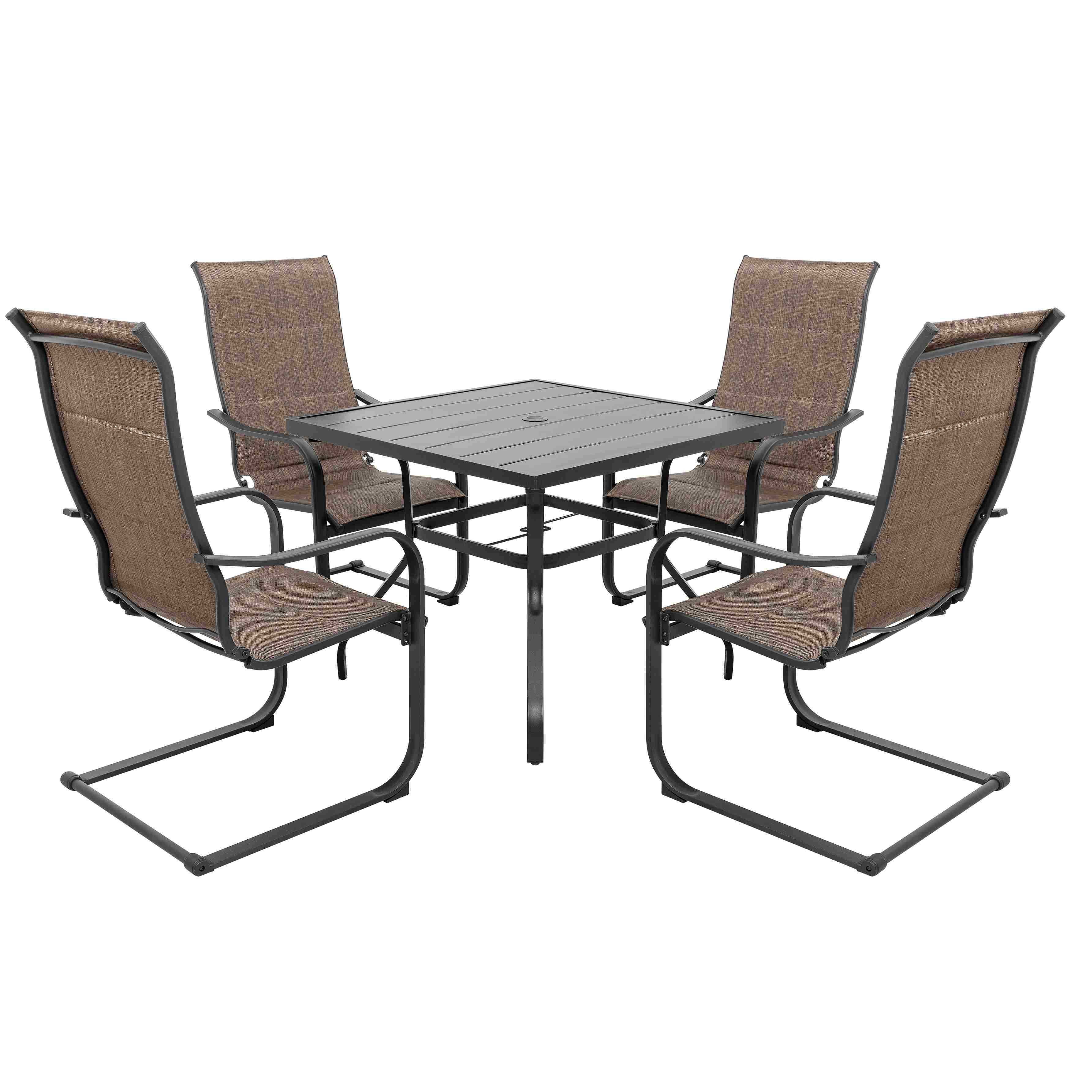 Nuu Garden Solstice Outdoor Dining Table and 4 Chairs, Brown, large