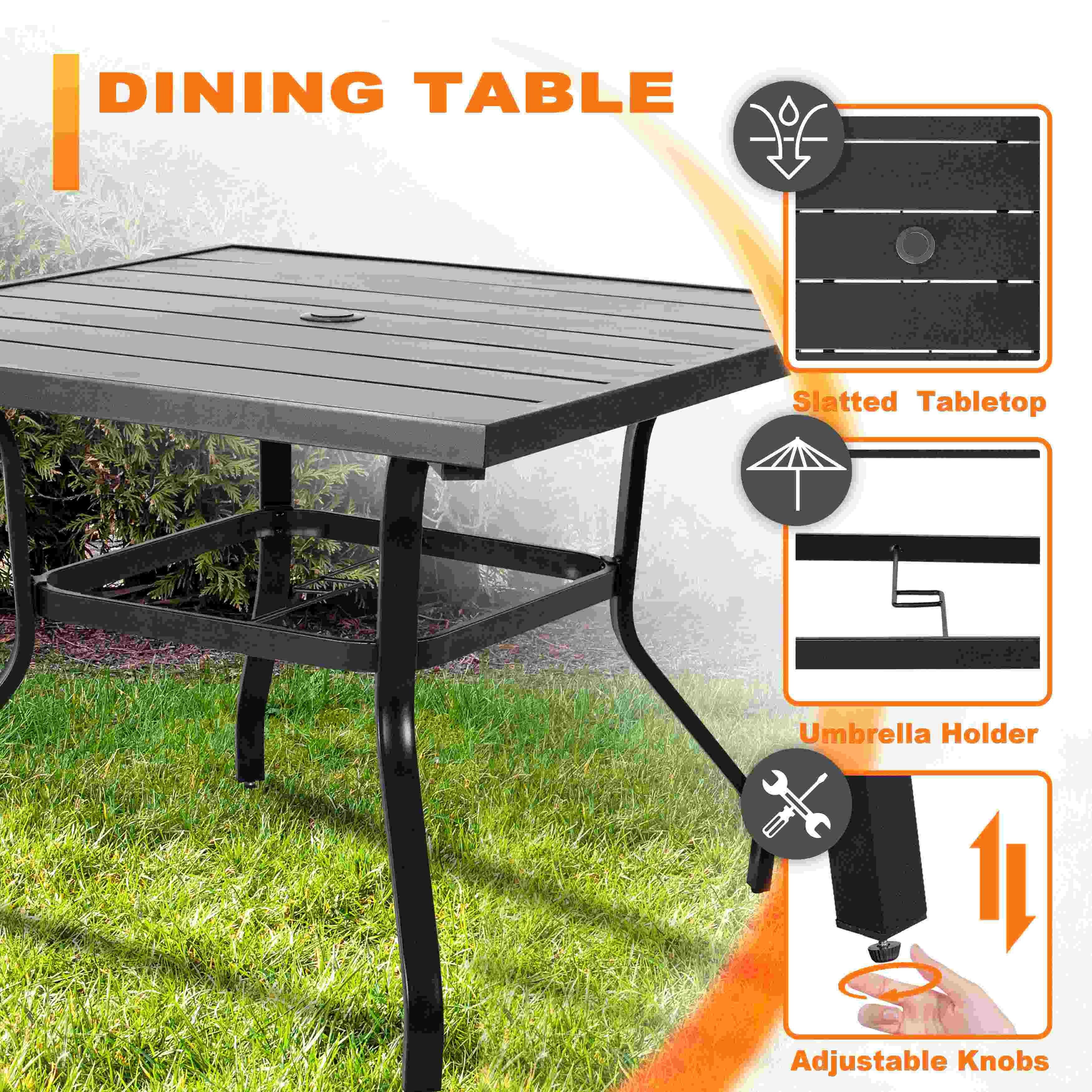 Nuu Garden Solstice Outdoor Dining Table and 4 Chairs, Brown, large