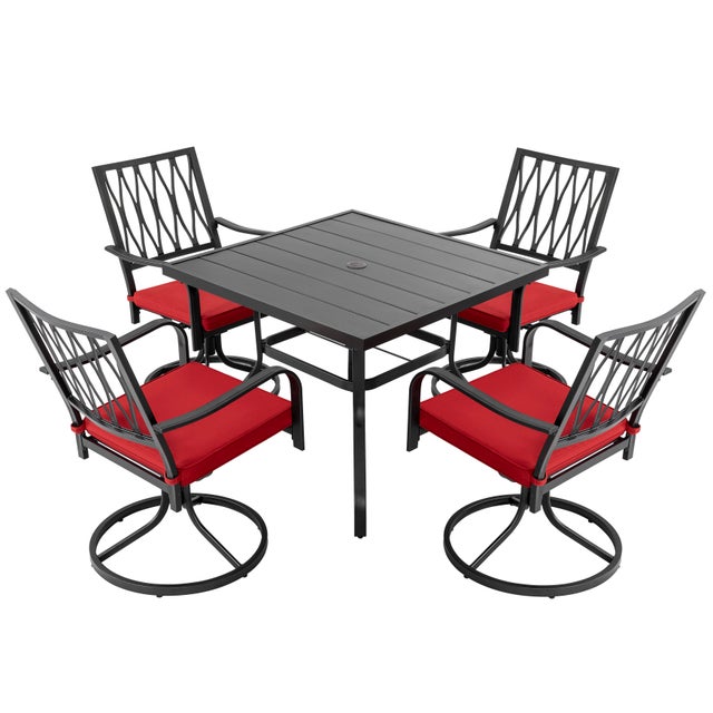 Nuu Garden Outdoor Dining Table and 4 Swivel Chairs