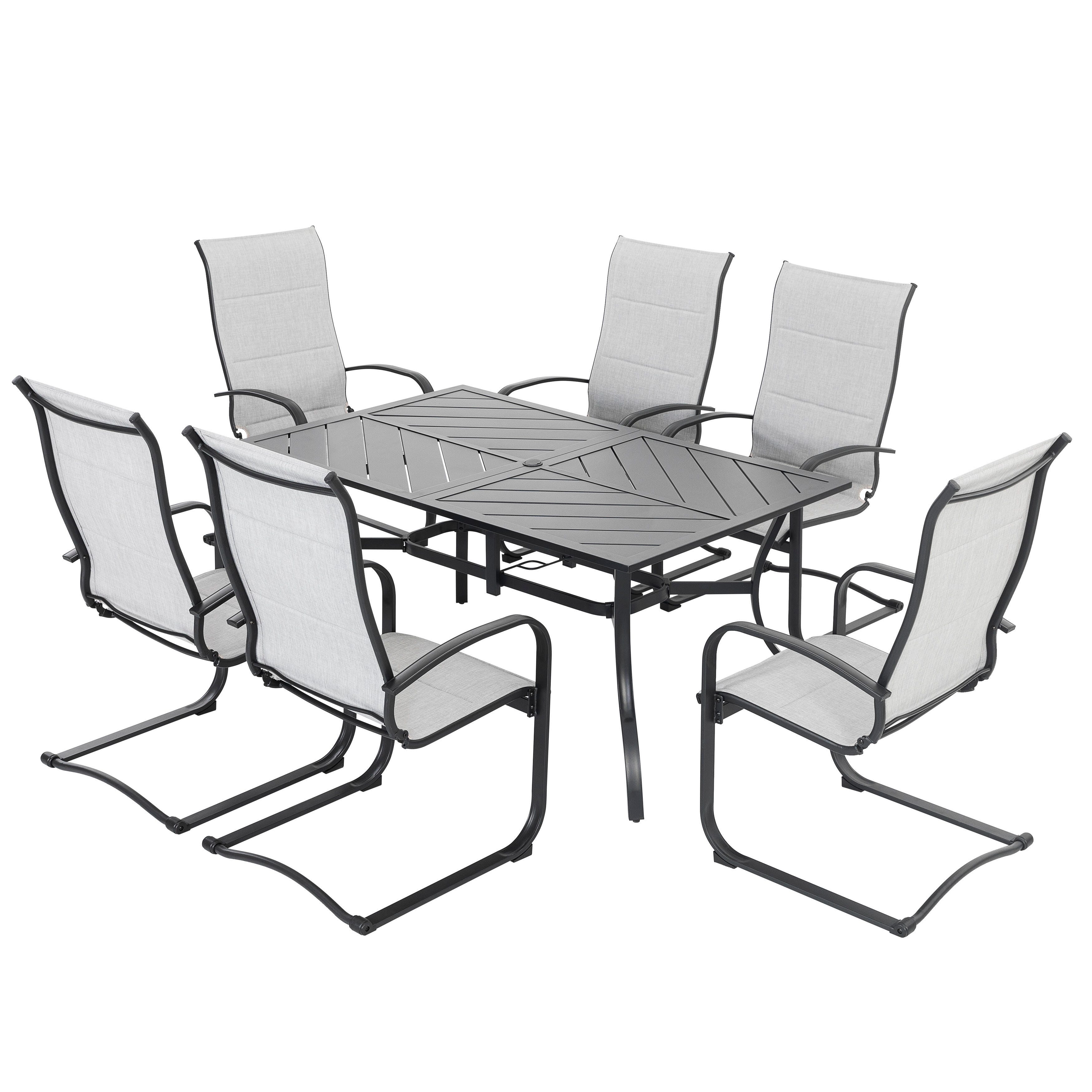 Nuu Garden Outdoor Dining Table and 6 Chairs, , large
