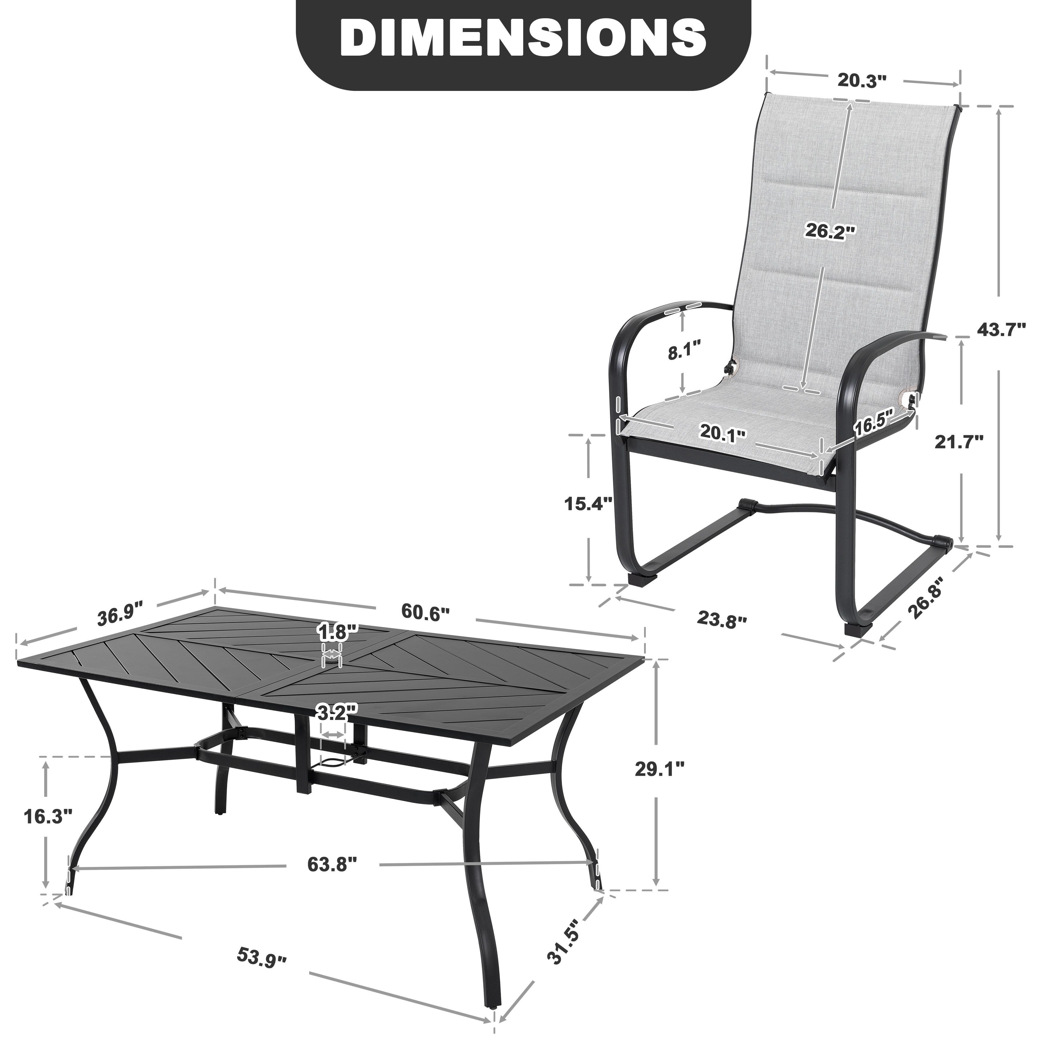 Nuu Garden Outdoor Dining Table and 6 Chairs, , large