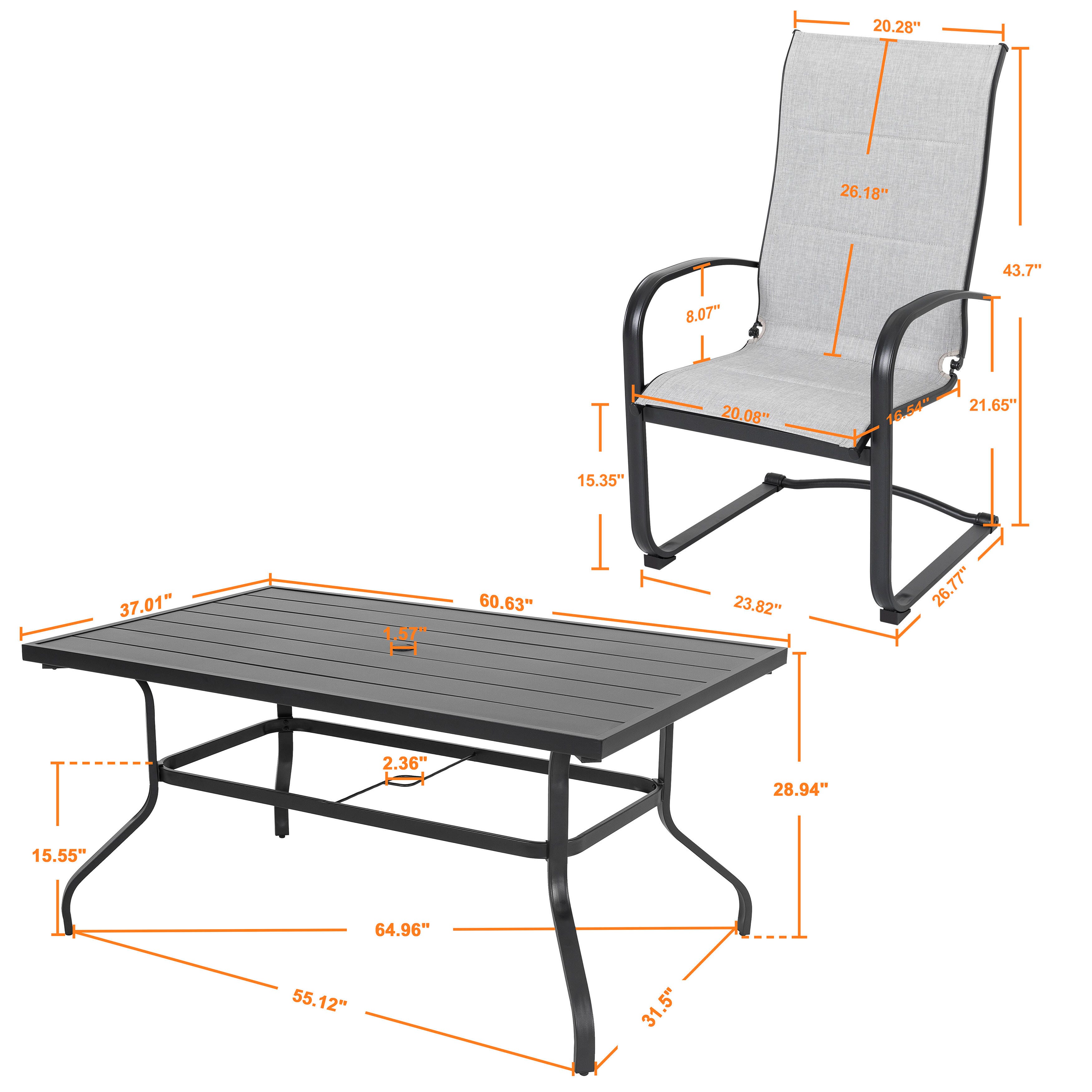 Nuu Garden Outdoor Modular Dining Table and 6 Chairs, , large