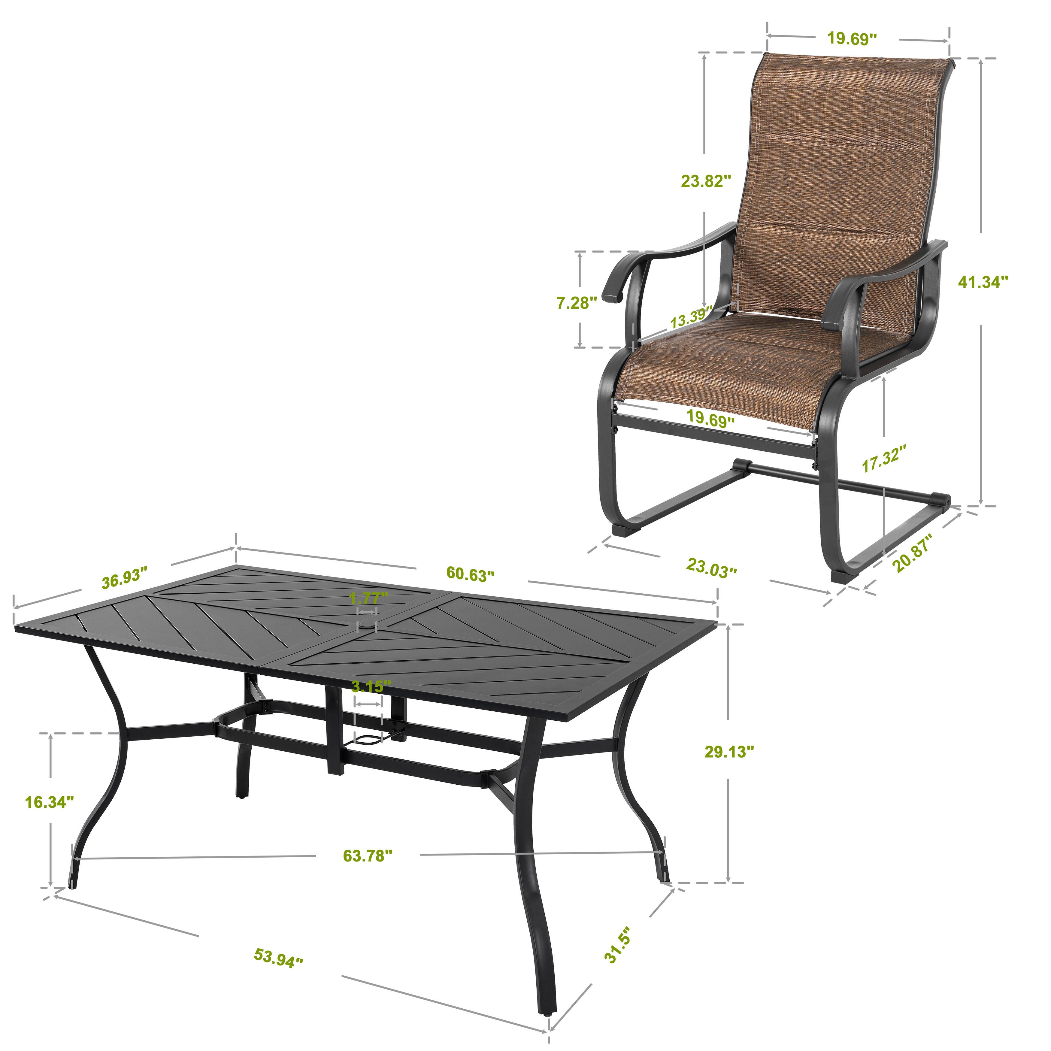 Nuu Garden Aether Outdoor Dining Table and 6 Chairs, Brown, large