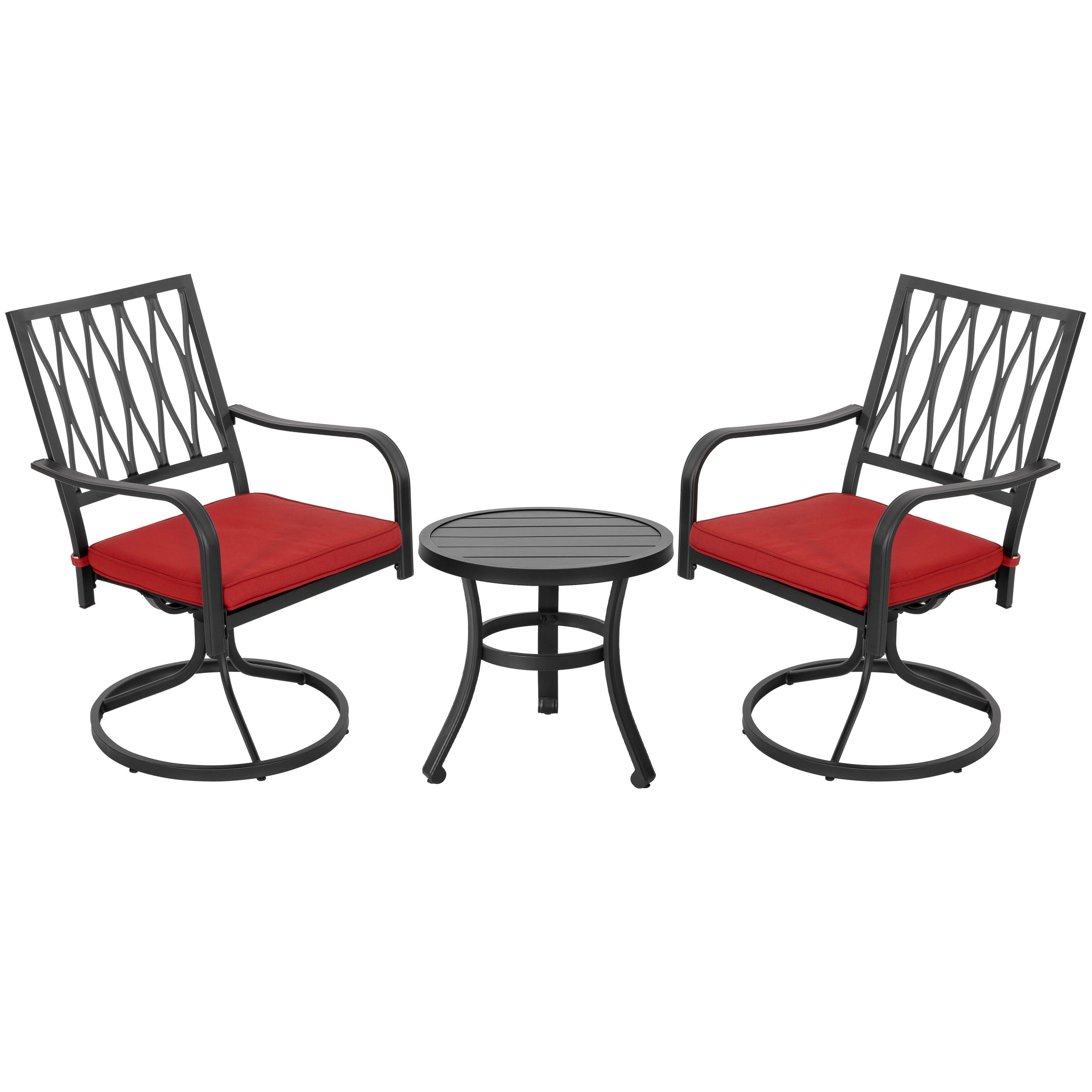 Nuu Garden Side Table and 2 Swivel Chairs, , large