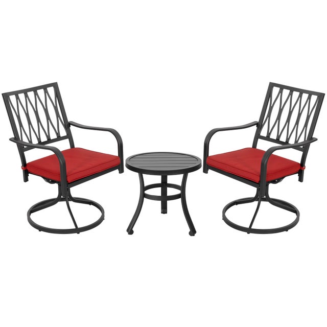 Nuu Garden Side Table and 2 Swivel Chairs