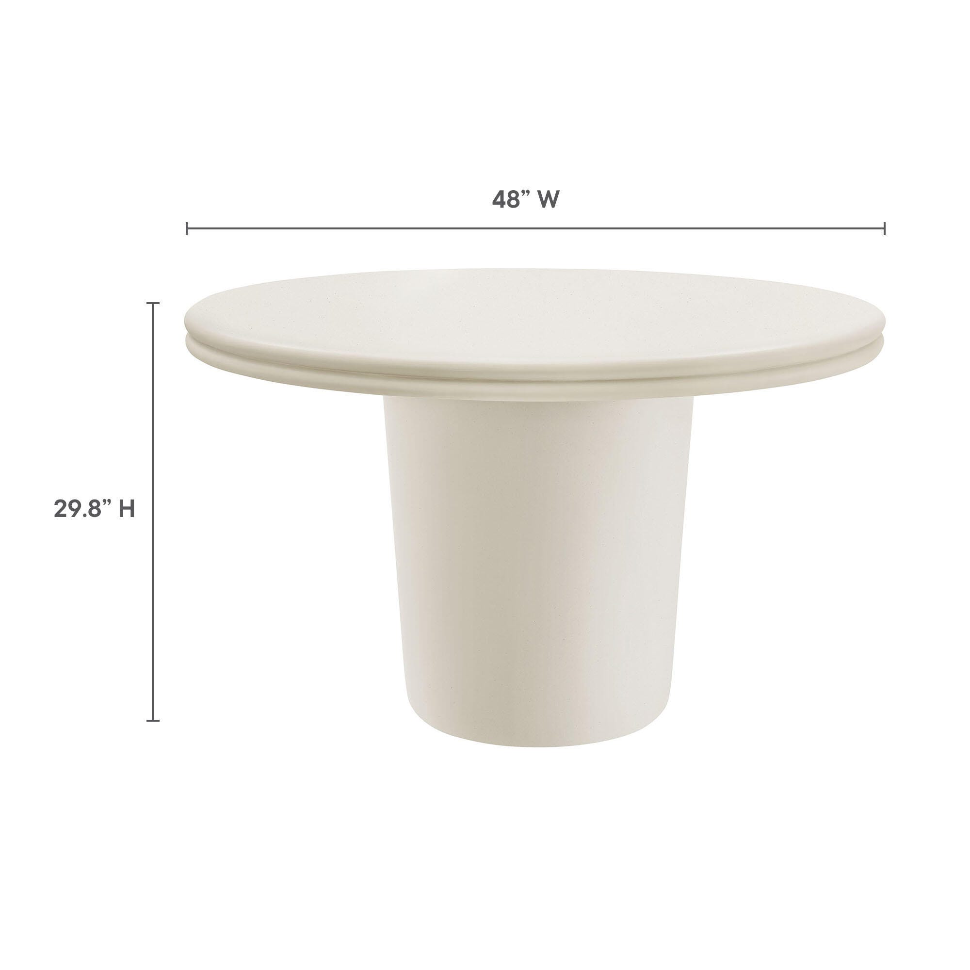 Modway Brion Outdoor Dining Table, White, large