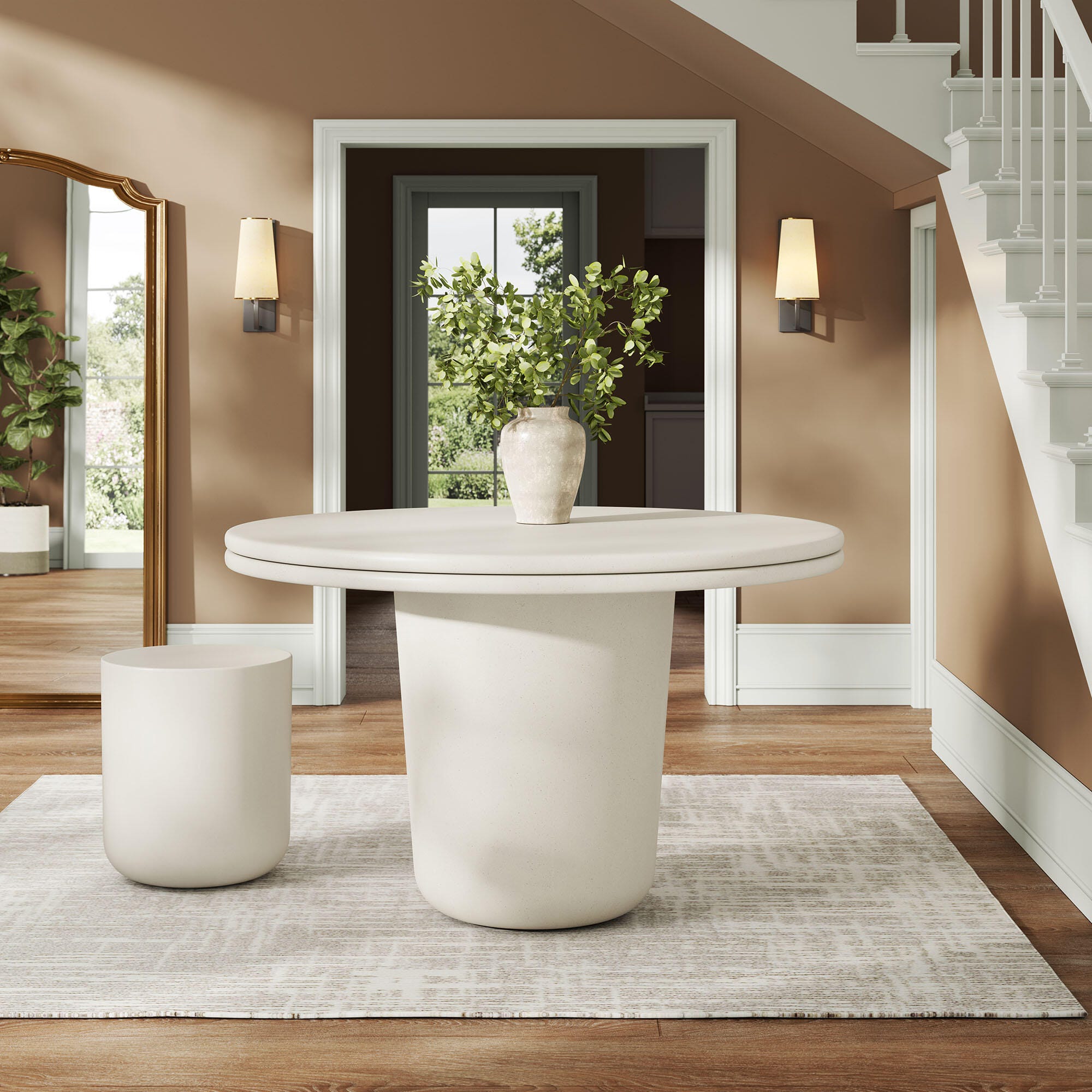 Modway Brion Outdoor Dining Table, White, large