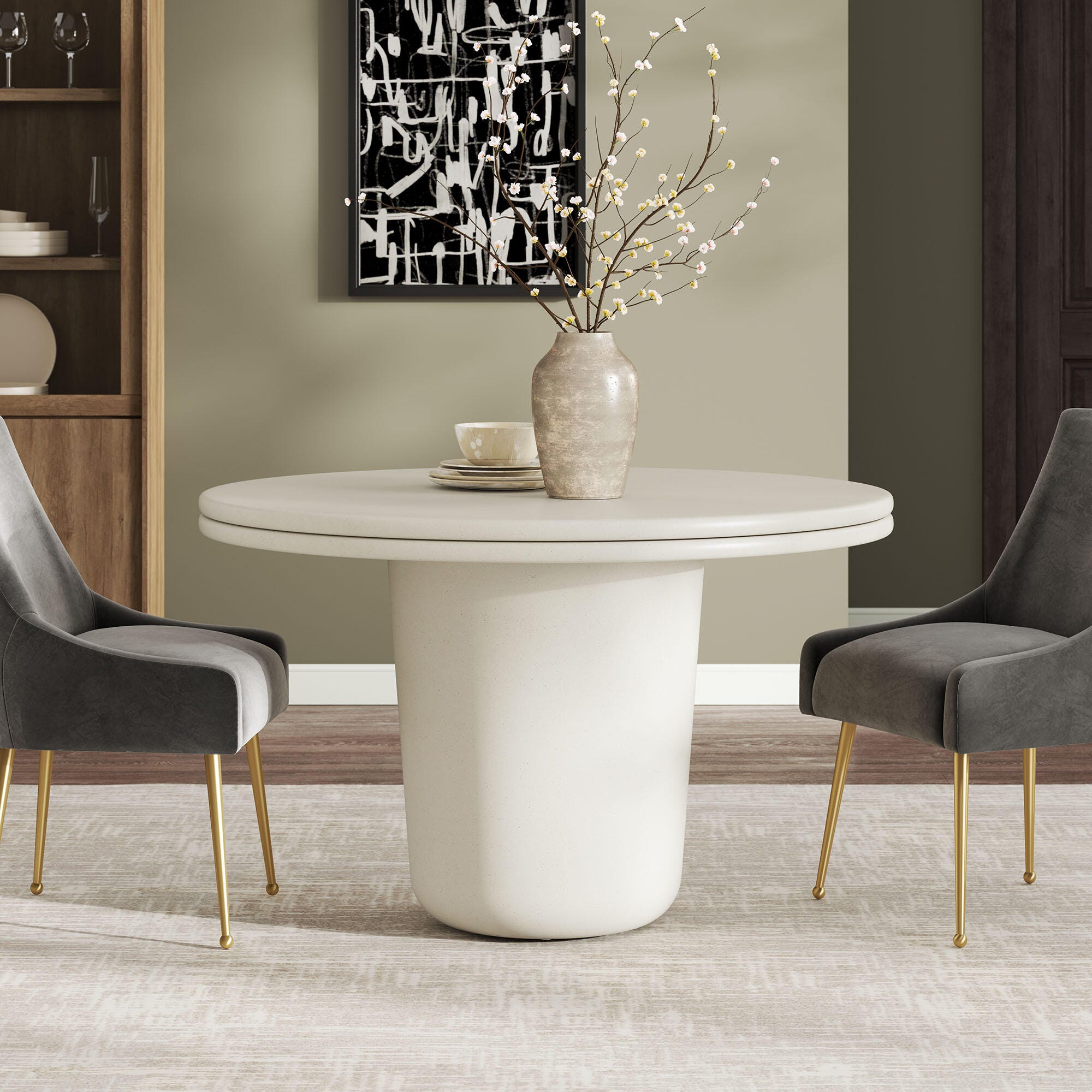 Modway Brion Outdoor Dining Table, White, large