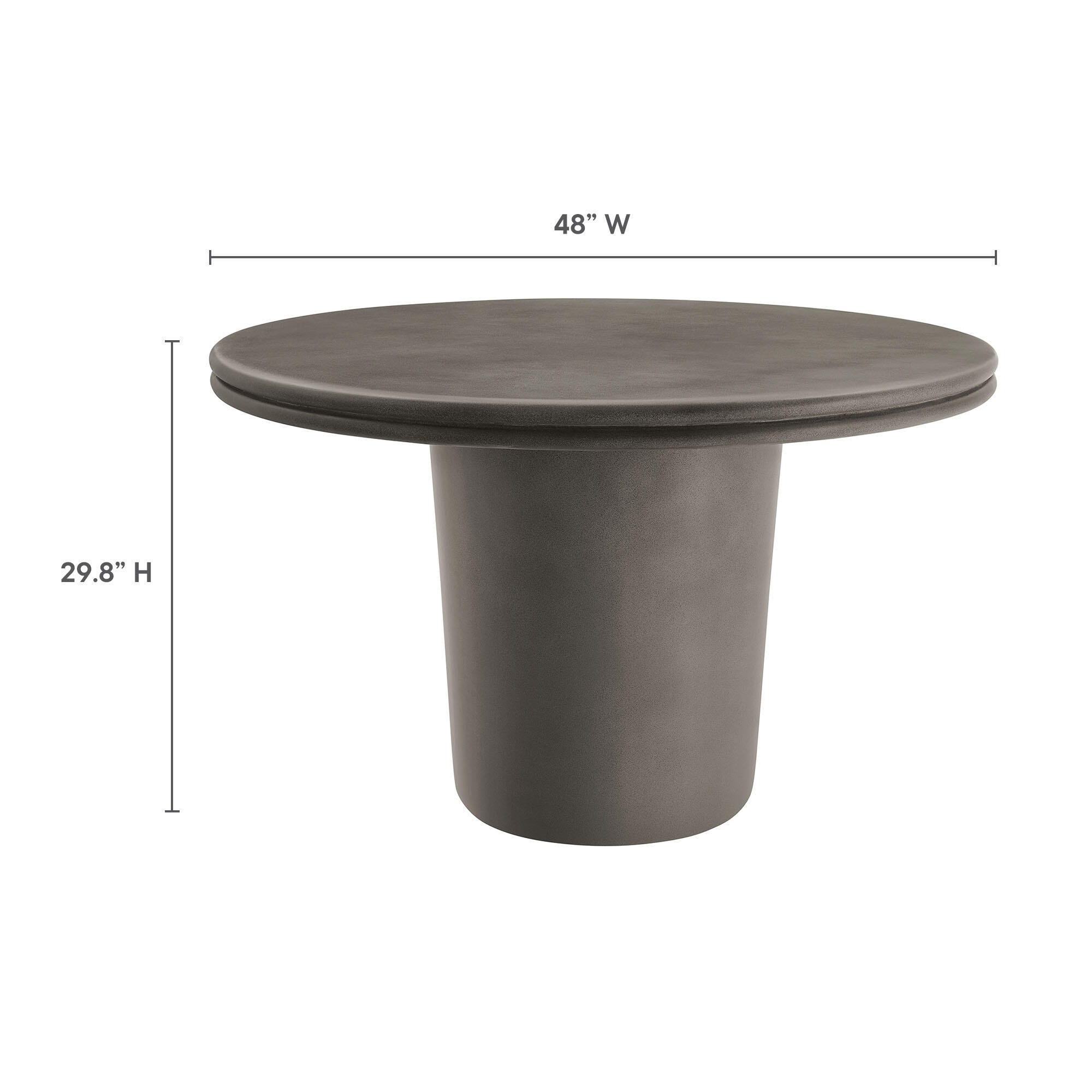Modway Brion Outdoor Dining Table, Gray, large