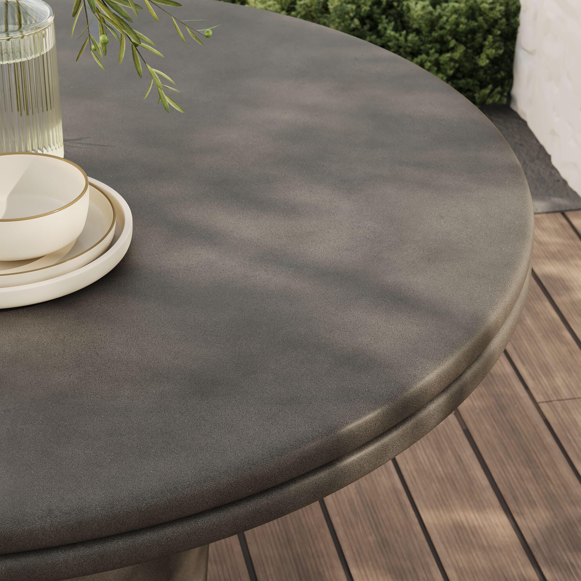 Modway Brion Outdoor Dining Table, Gray, large