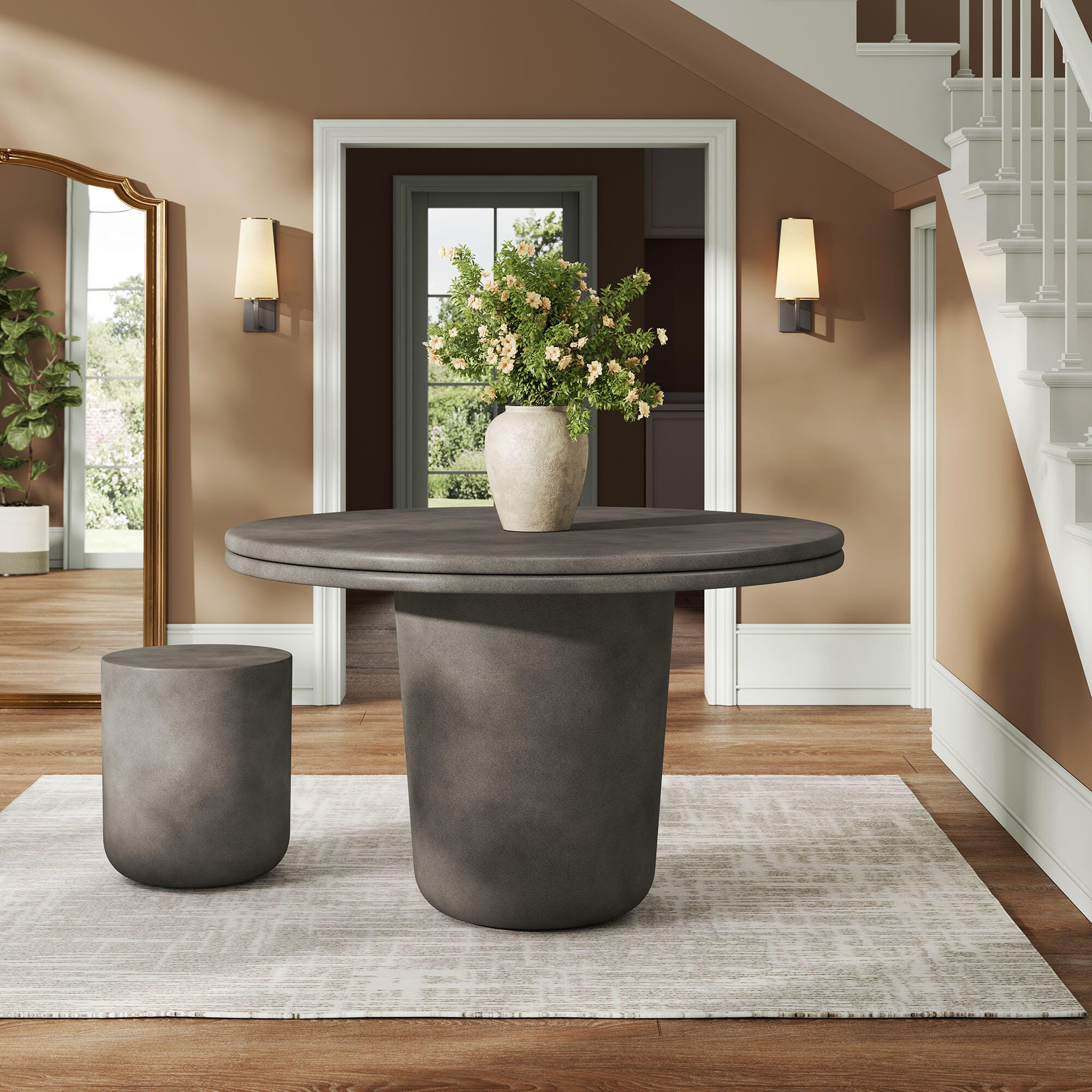 Modway Brion Outdoor Dining Table, Gray, large