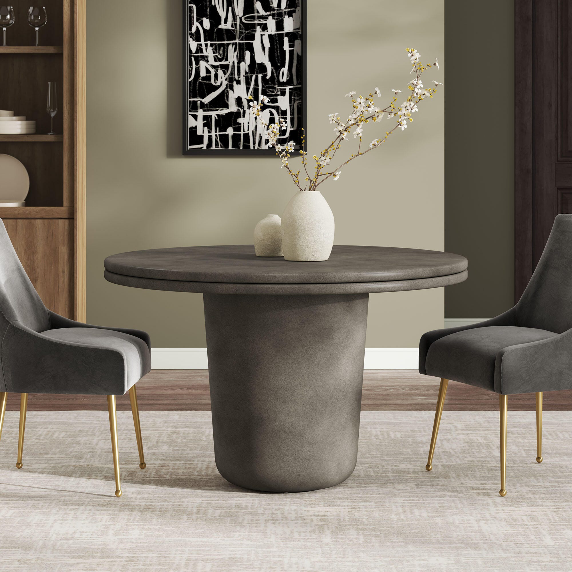 Modway Brion Outdoor Dining Table, Gray, large
