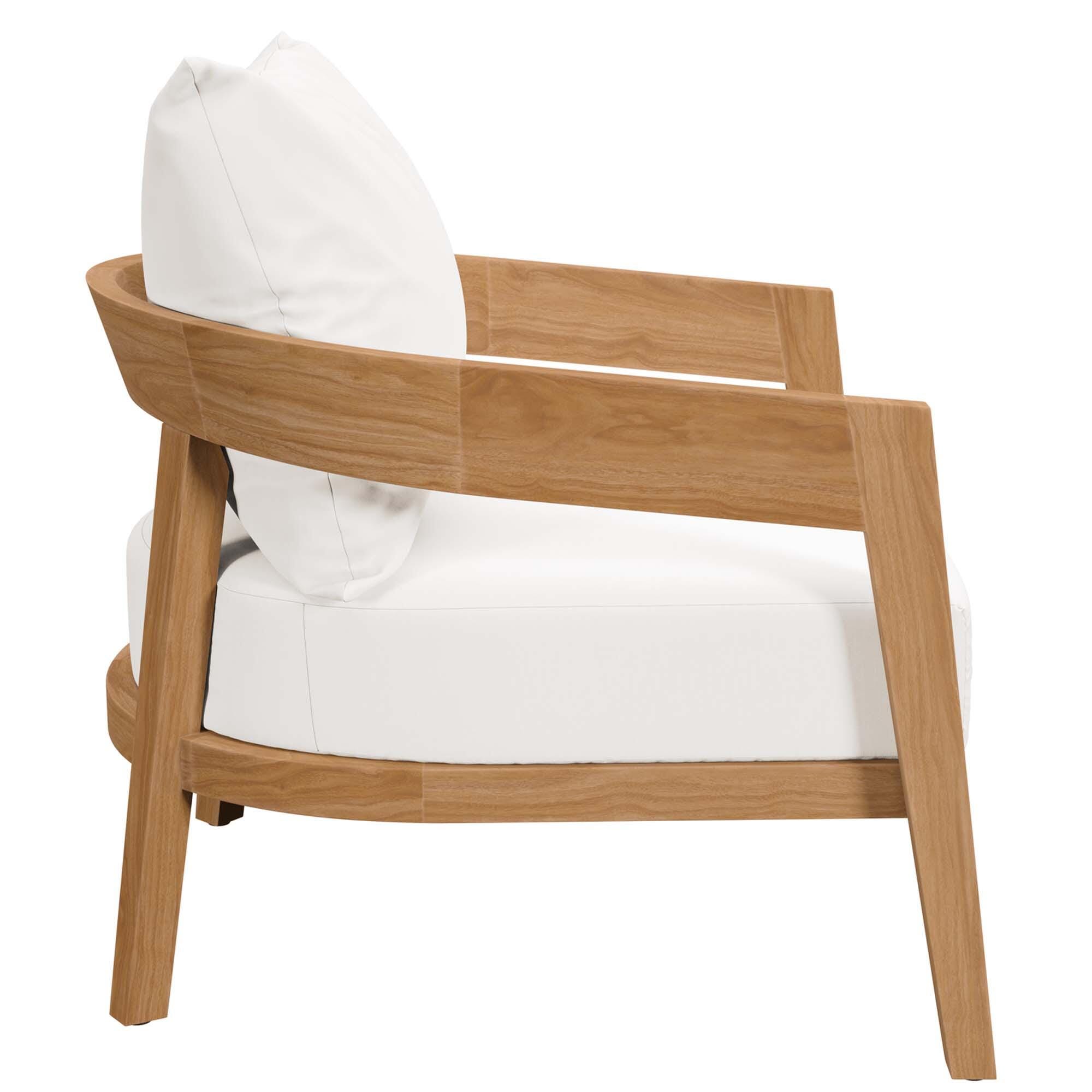 Modway Brisbane Outdoor Side Table and 2 Chairs, Natural/White, large
