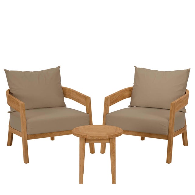 Modway Brisbane Outdoor Side Table and 2 Chairs