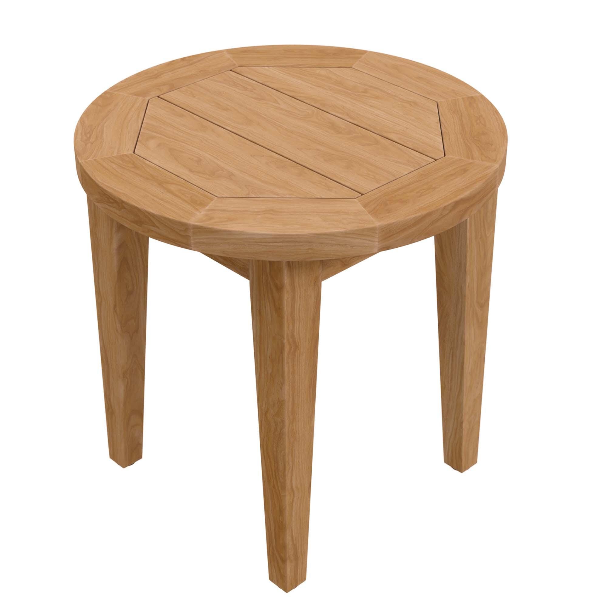Modway Brisbane Outdoor Side Table and 2 Chairs, Natural/Gray, large