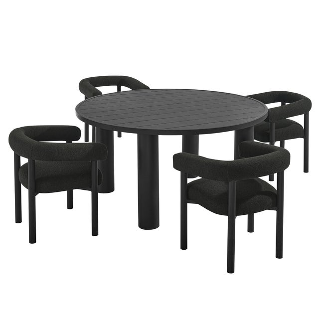 Modway Nautica Outdoor Dining Table and 4 Chairs