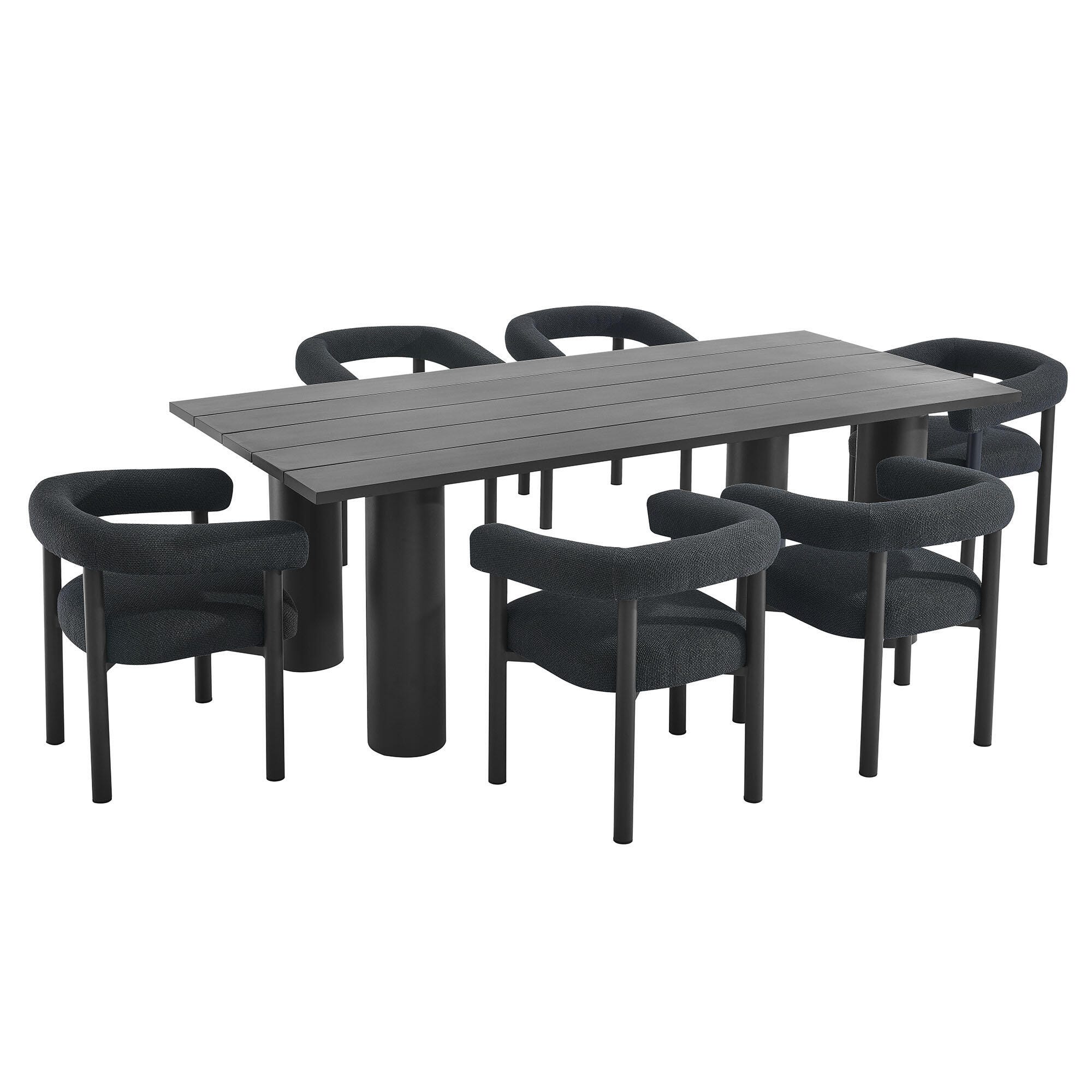 Modway Nautica Outdoor Dining Table and 6 Chairs, , large