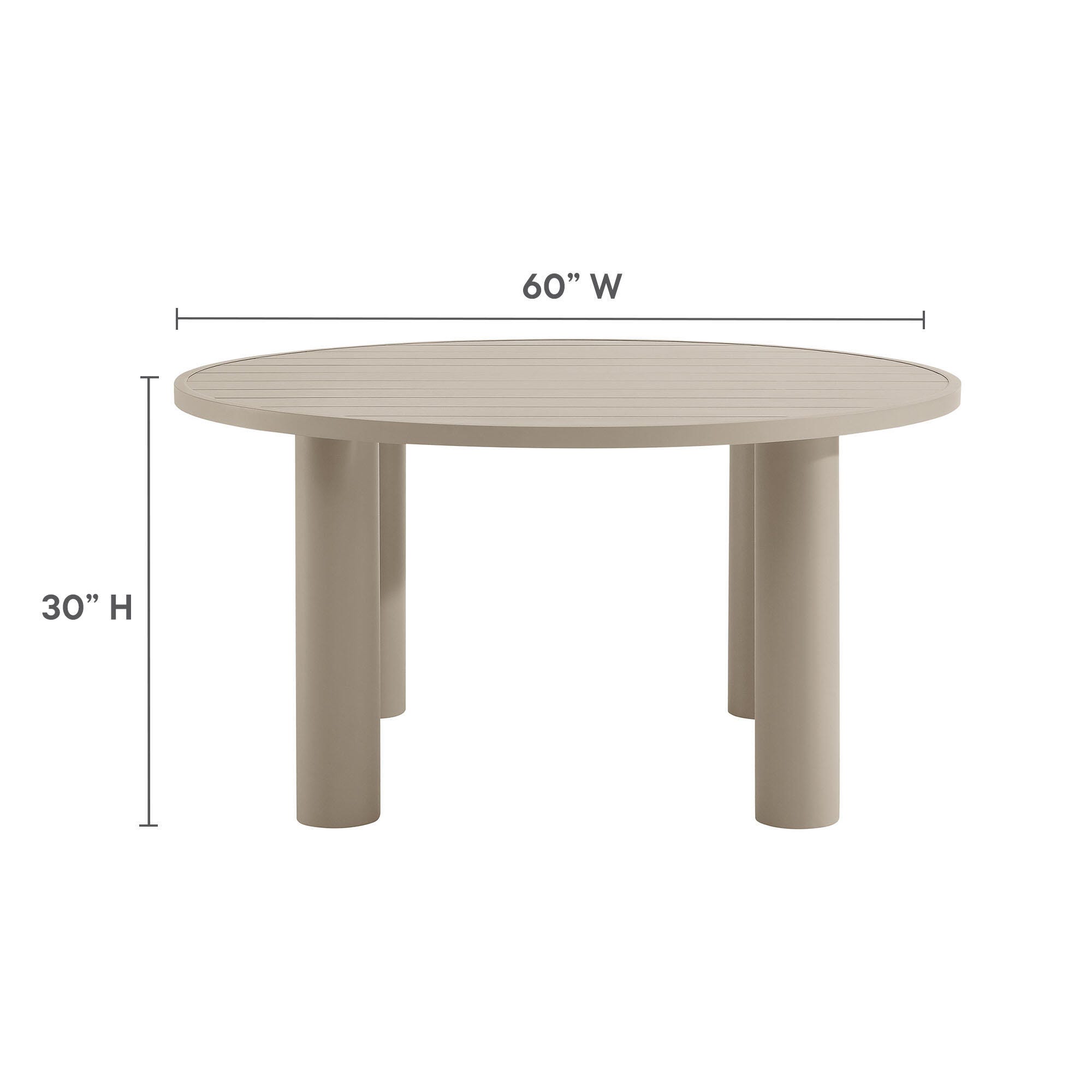 Modway Nautica Outdoor Dining Table, Taupe, large