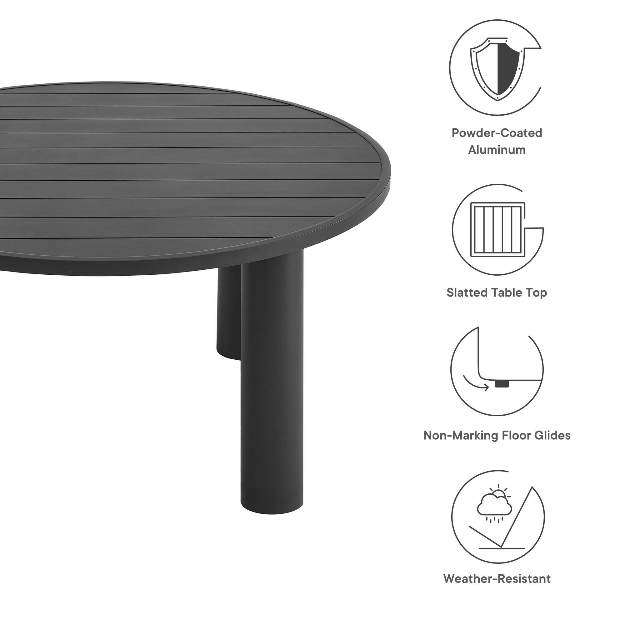 Modway Nautica Outdoor Dining Table, Graphite, large